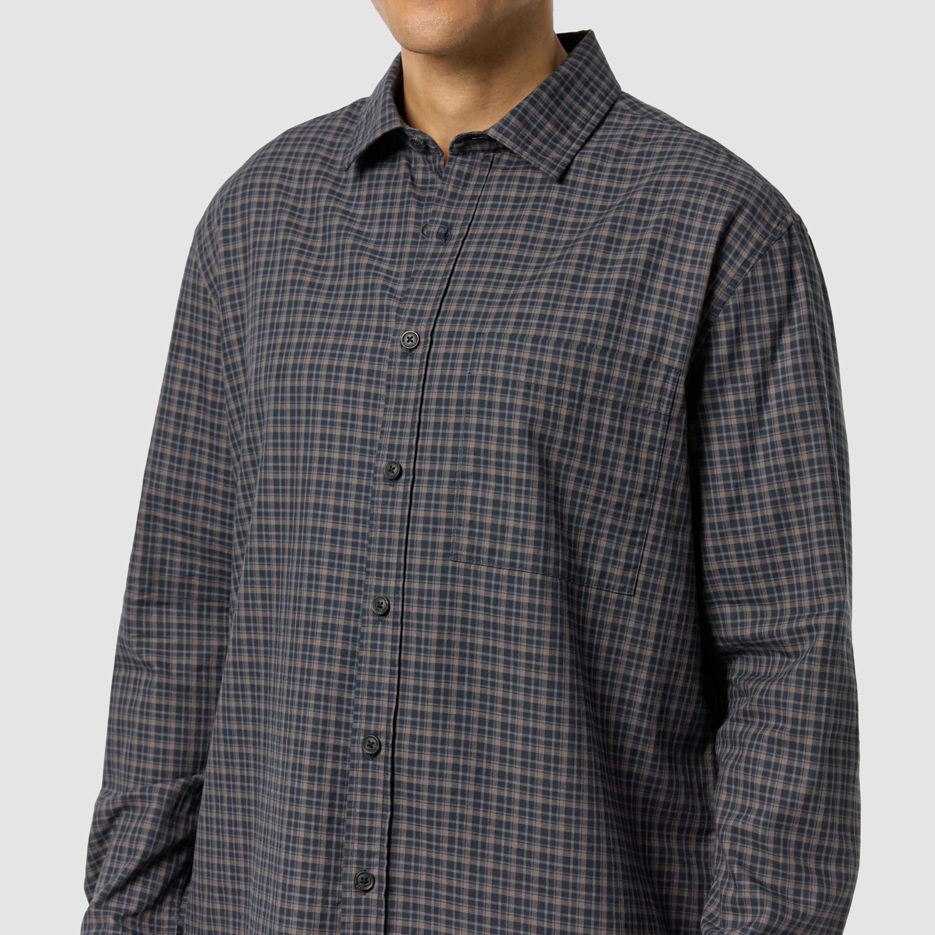 Navy Diego Check Shirt