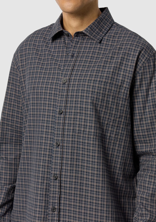Navy Diego Check Shirt