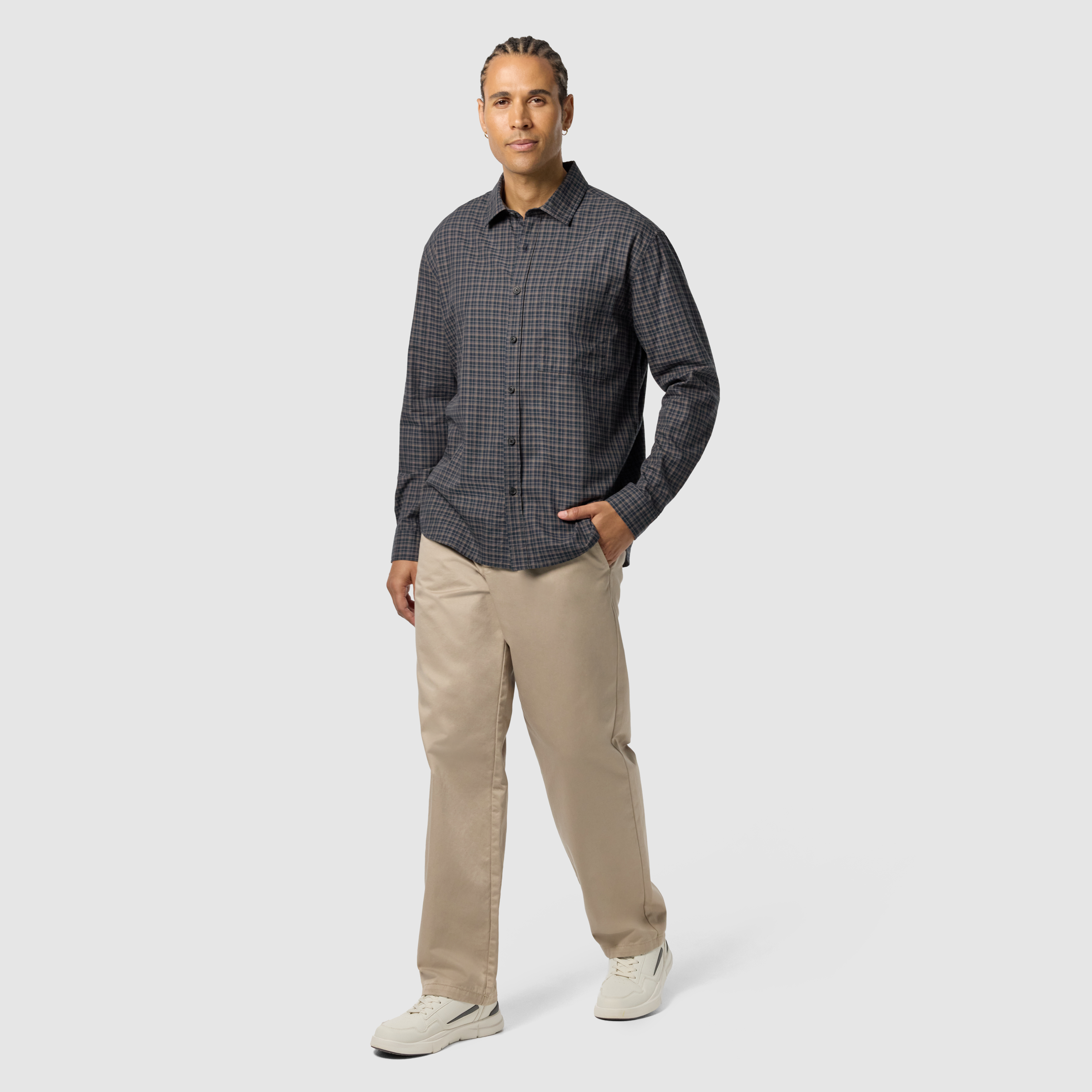 Navy Diego Check Shirt