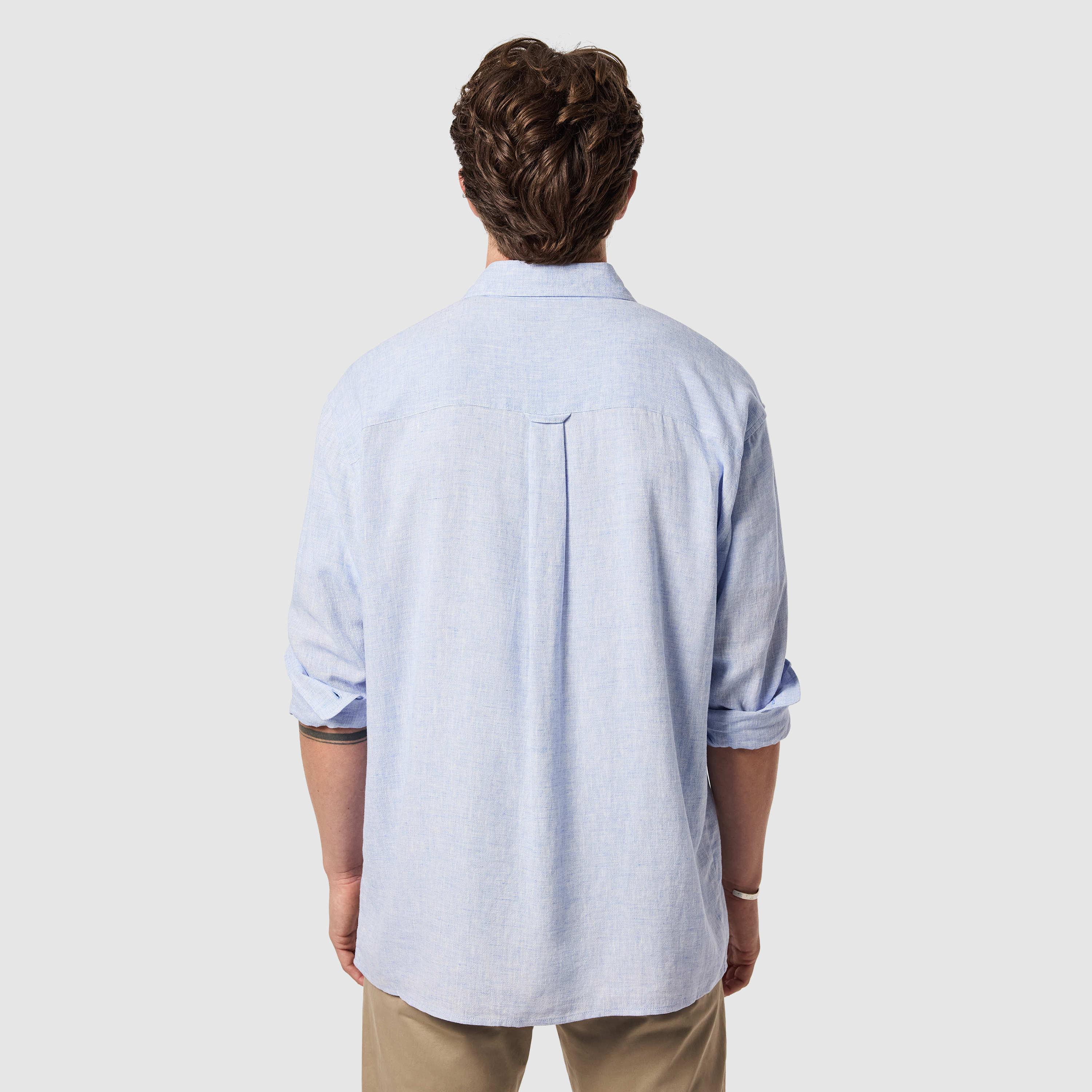 Light Blue Kieran Linen Blend Shirt