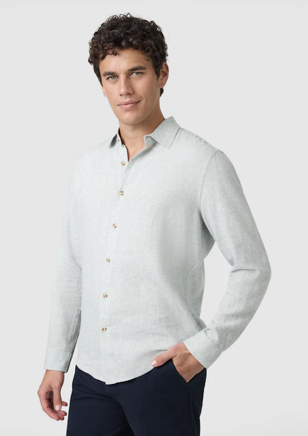 Light Green Kieran Linen Blend Shirt