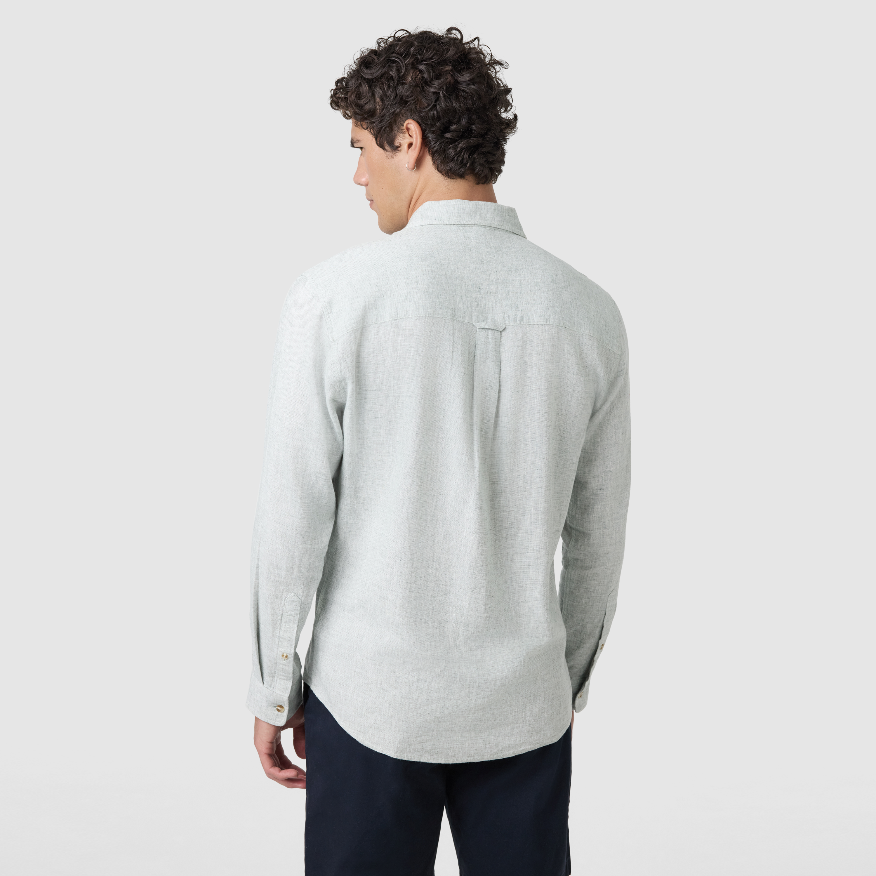 Light Green Kieran Linen Blend Shirt