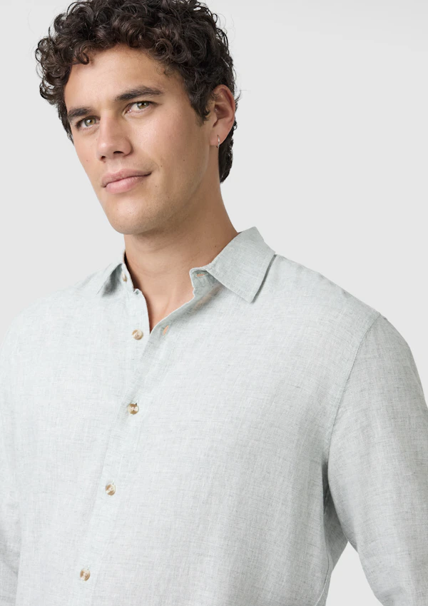 Light Green Kieran Linen Blend Shirt
