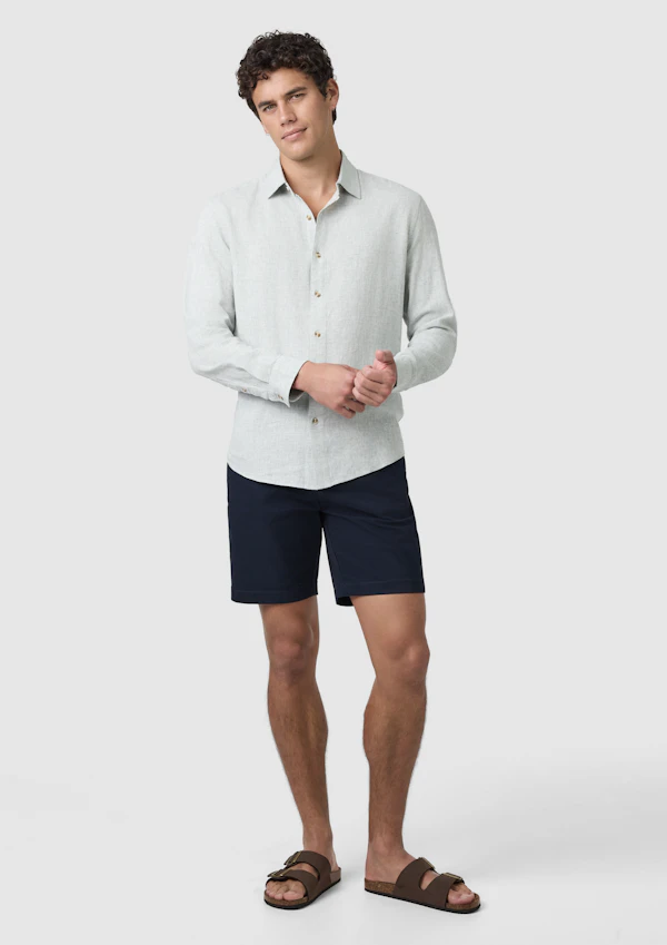 Light Green Kieran Linen Blend Shirt