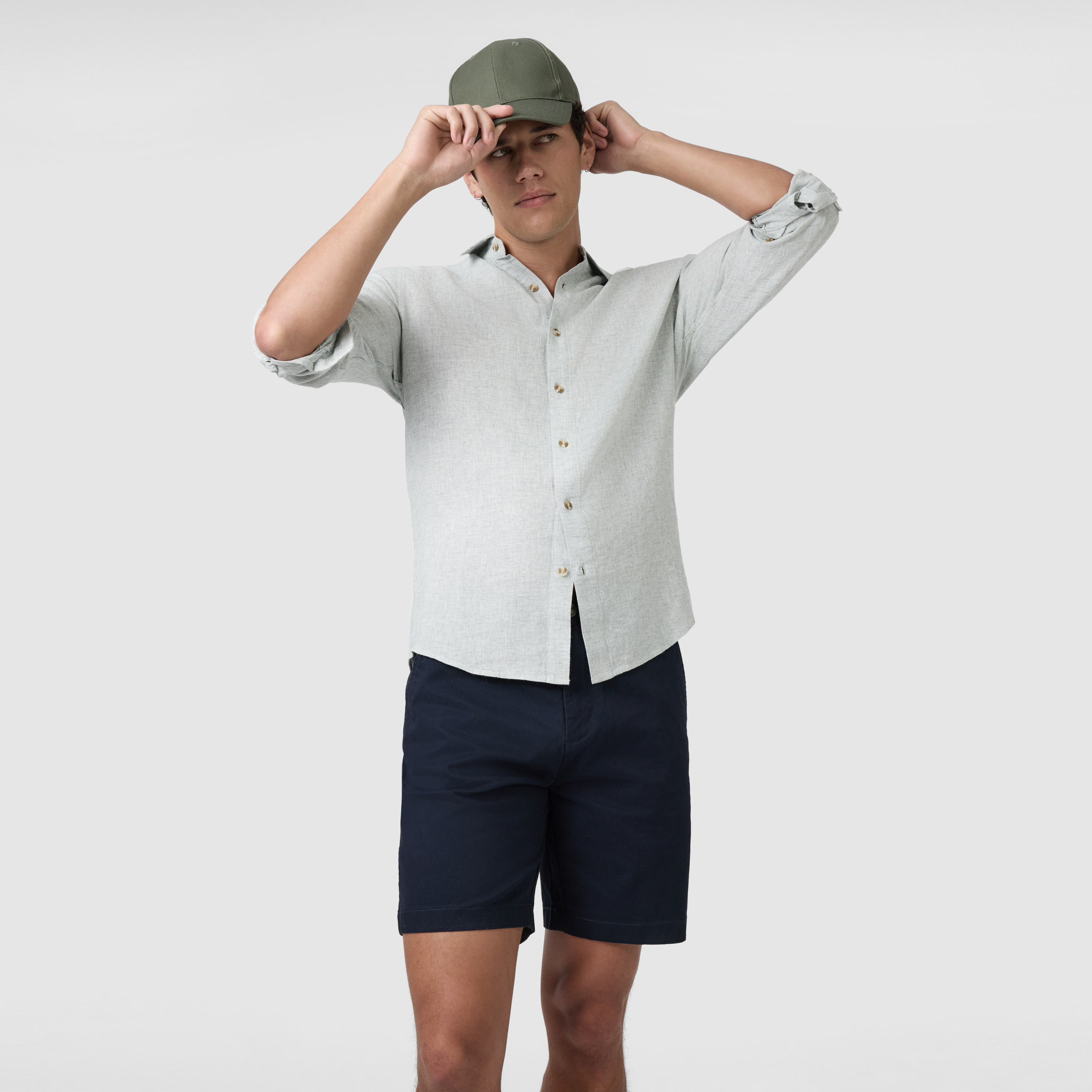 Light Green Kieran Linen Blend Shirt