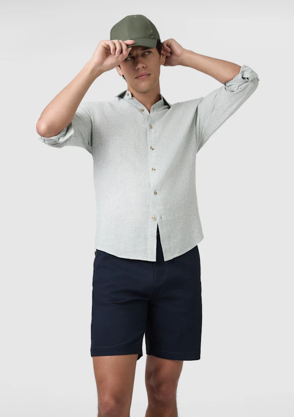 Light Green Kieran Linen Blend Shirt