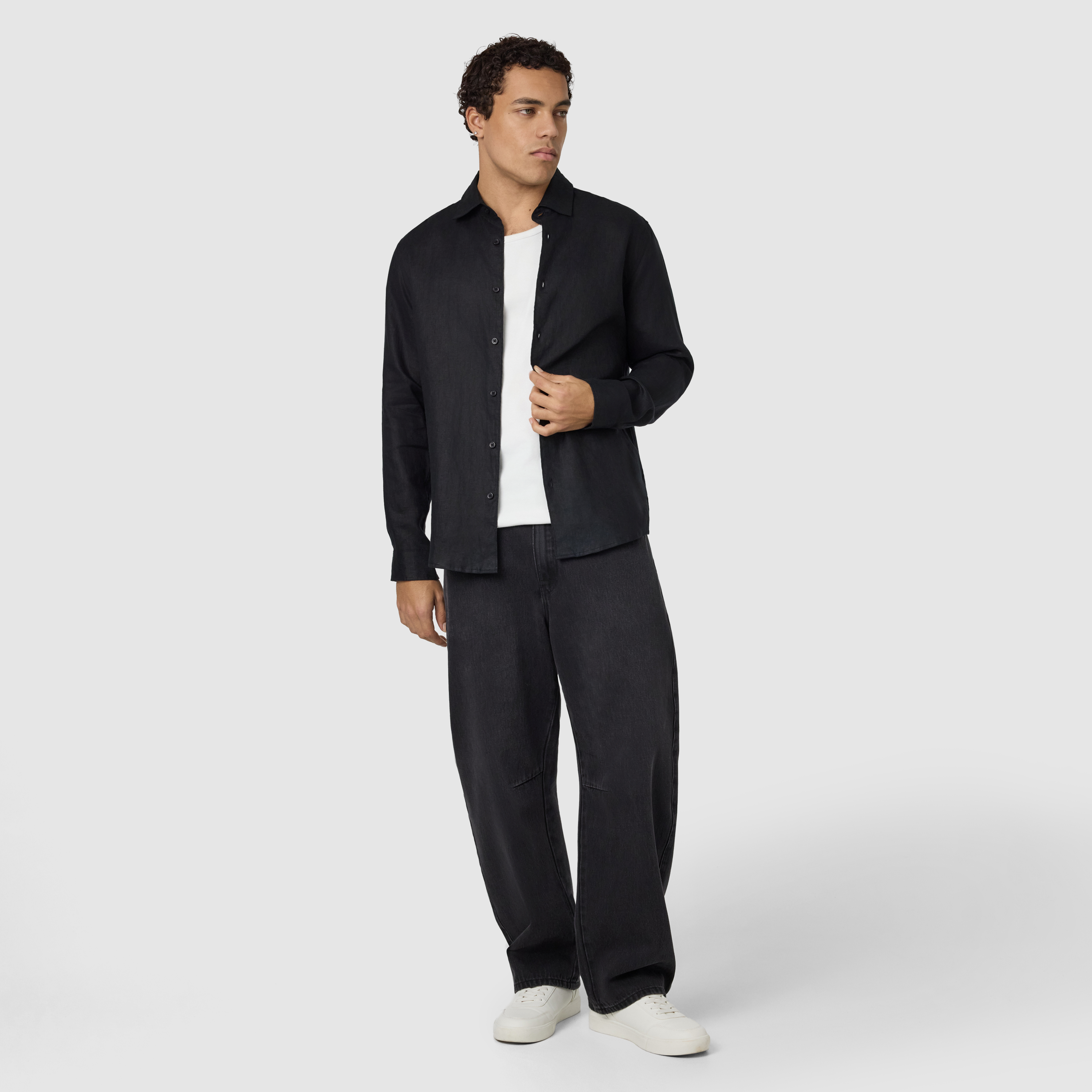 Black Hamilton Linen Shirt