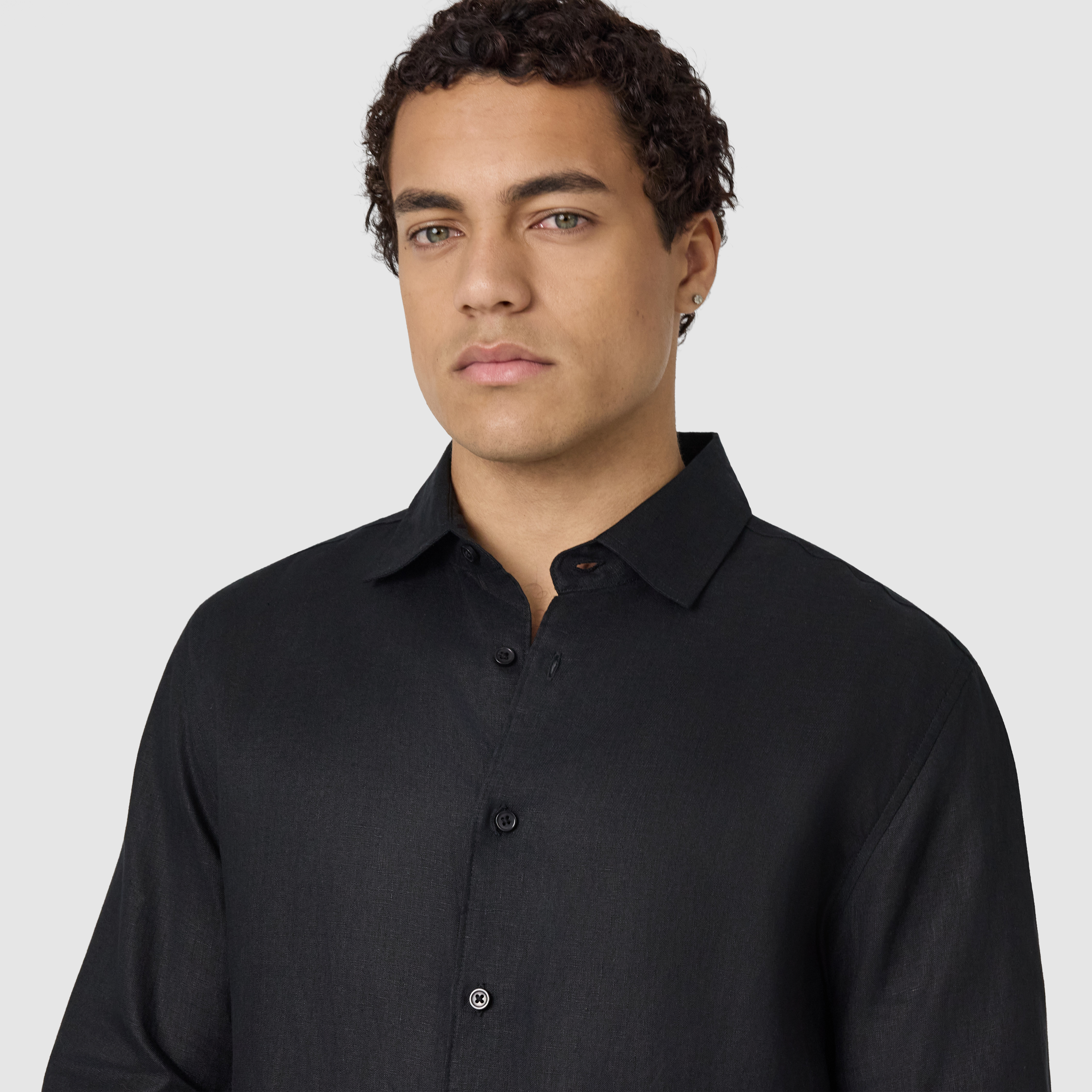 Black Hamilton Linen Shirt