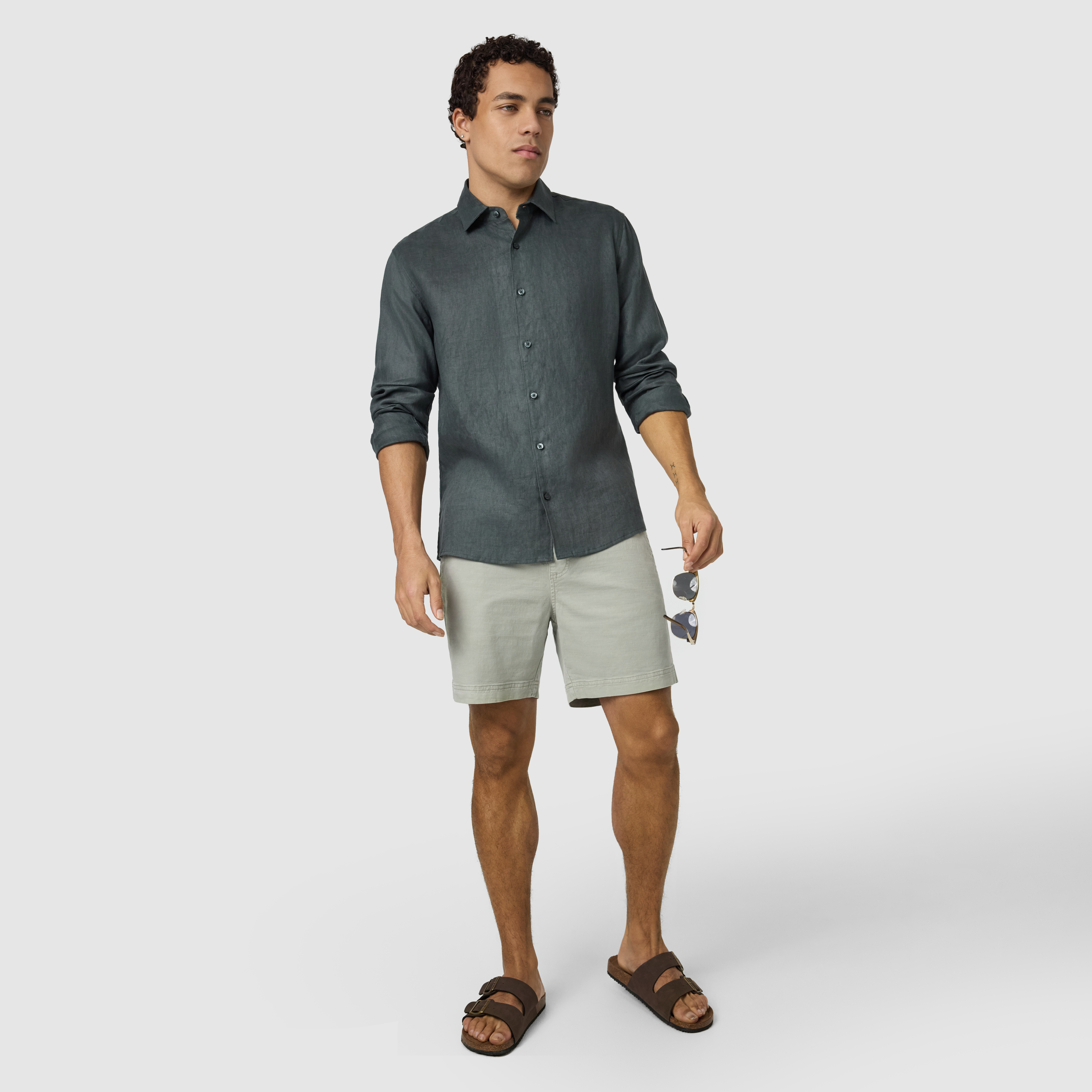 Dark Green Hamilton Linen Shirt