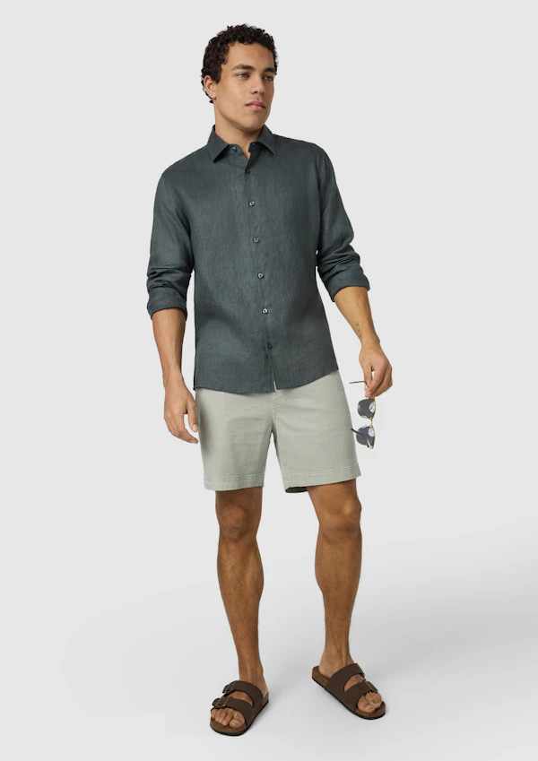 Dark Green Hamilton Linen Shirt