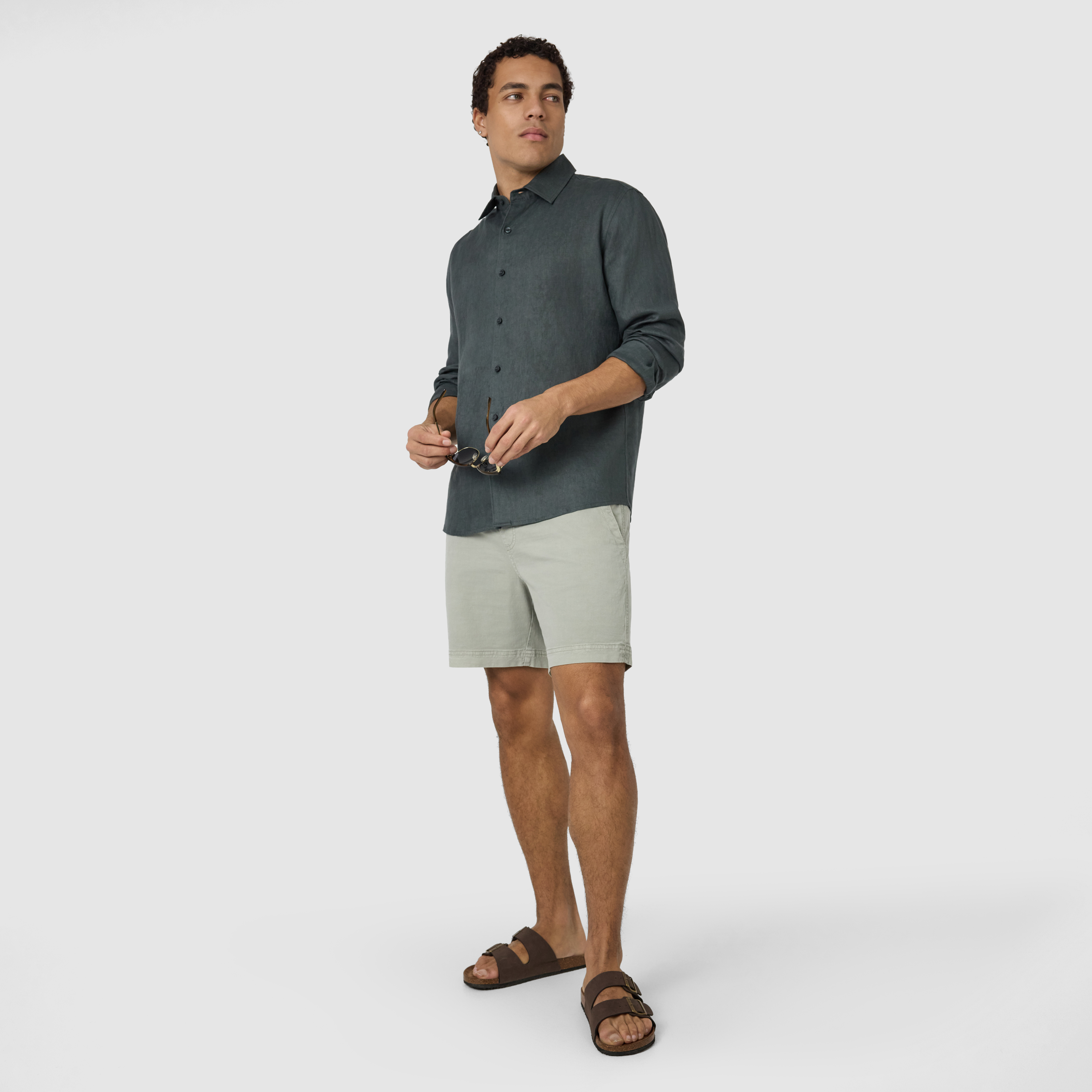 Dark Green Hamilton Linen Shirt