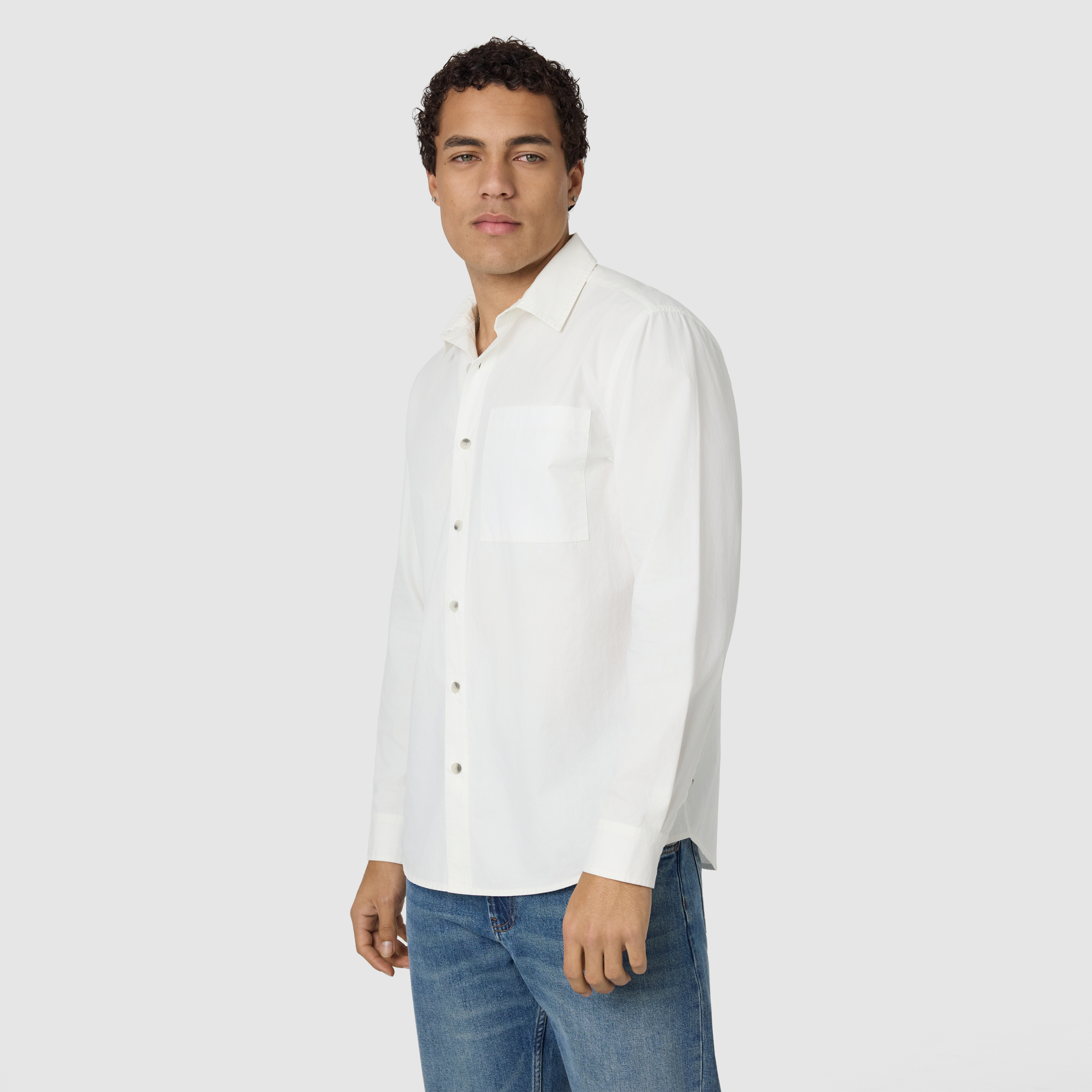 White Hallston Poplin Shirt