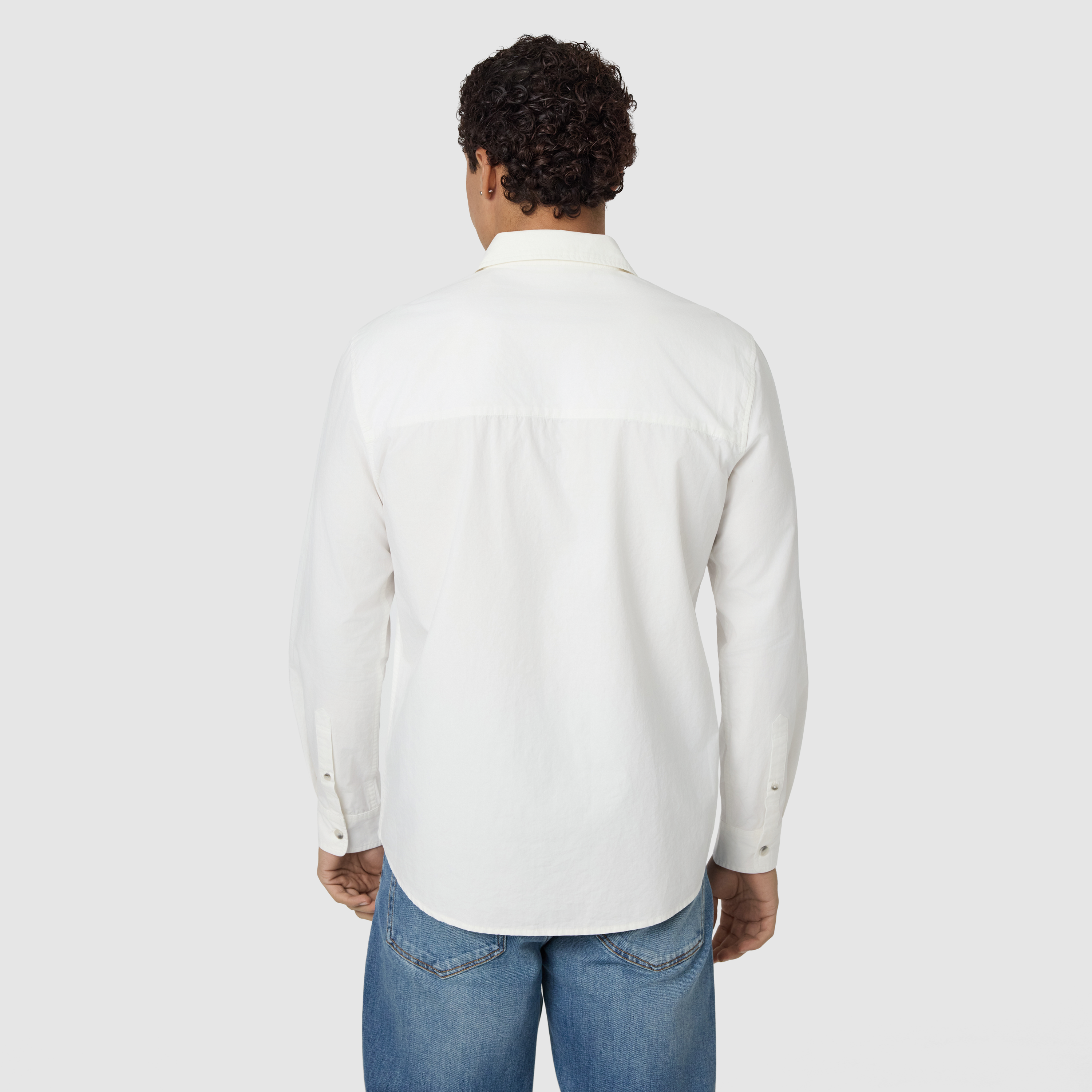White Hallston Poplin Shirt