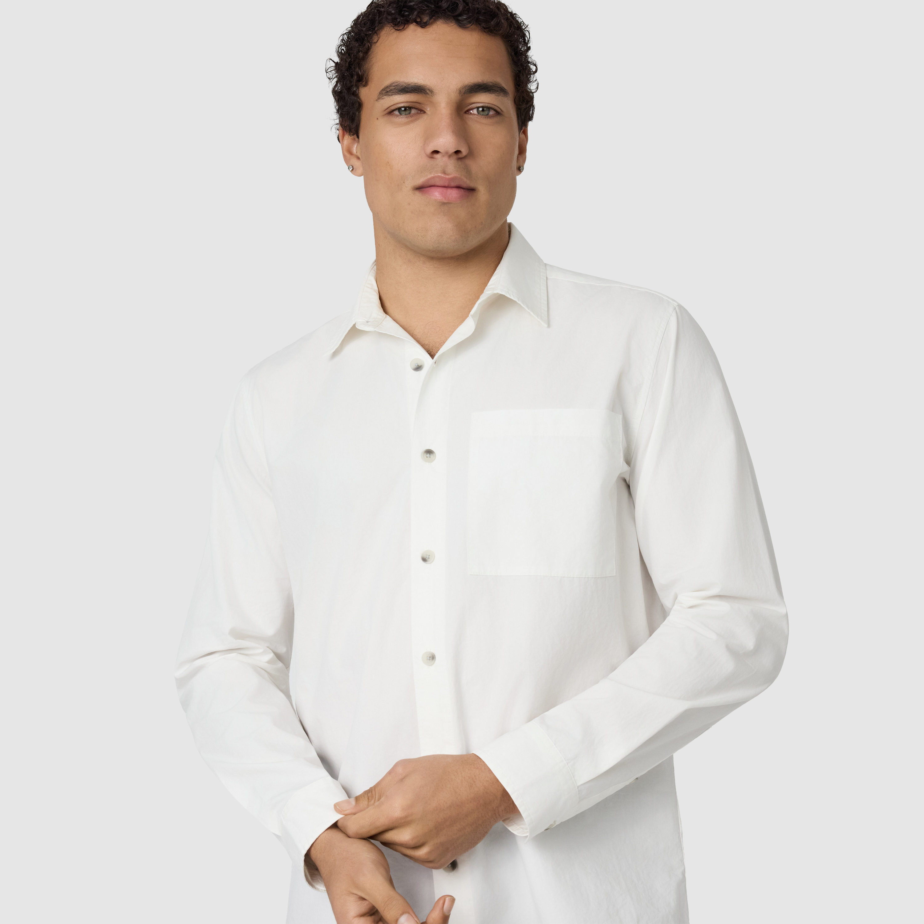 White Hallston Poplin Shirt