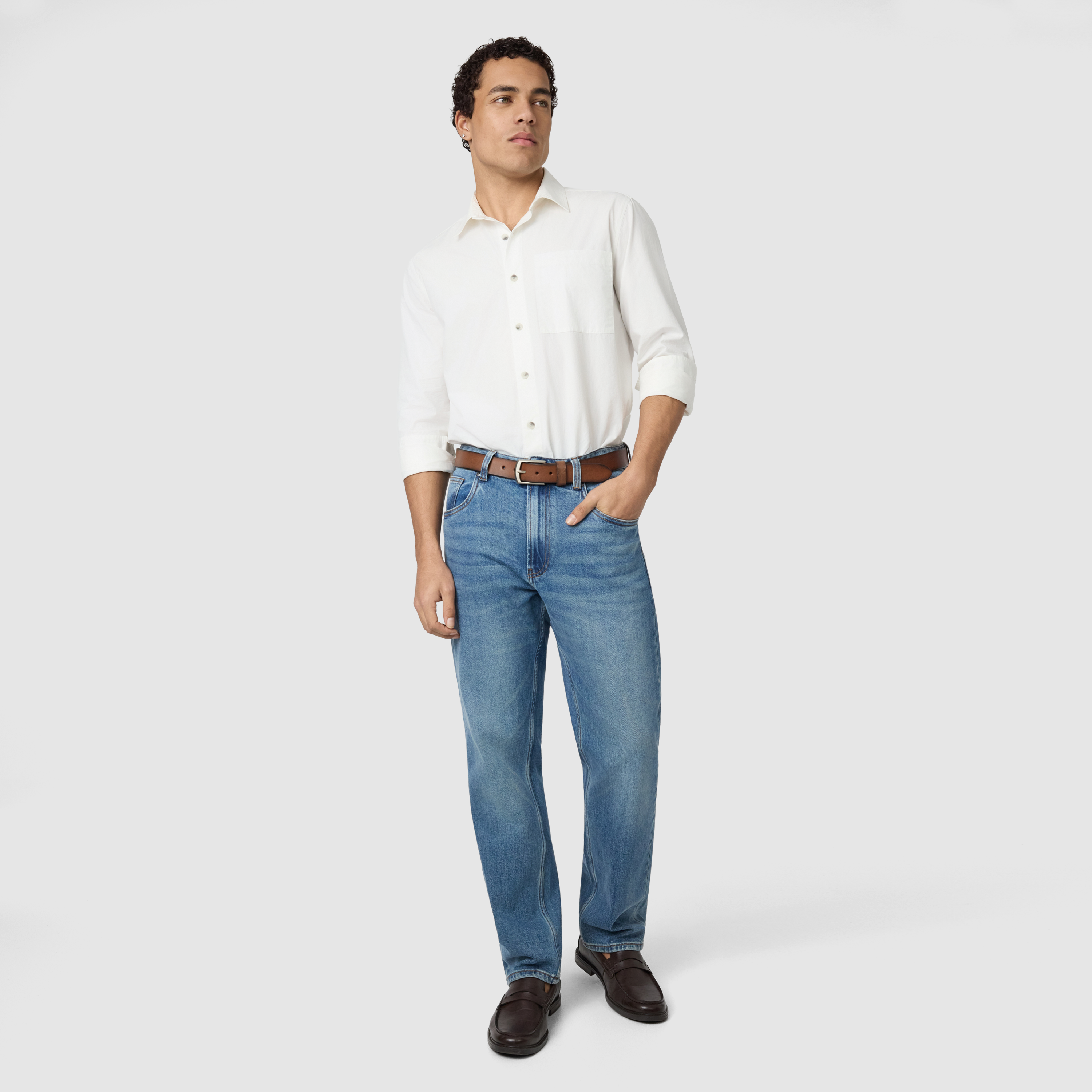 White Hallston Poplin Shirt