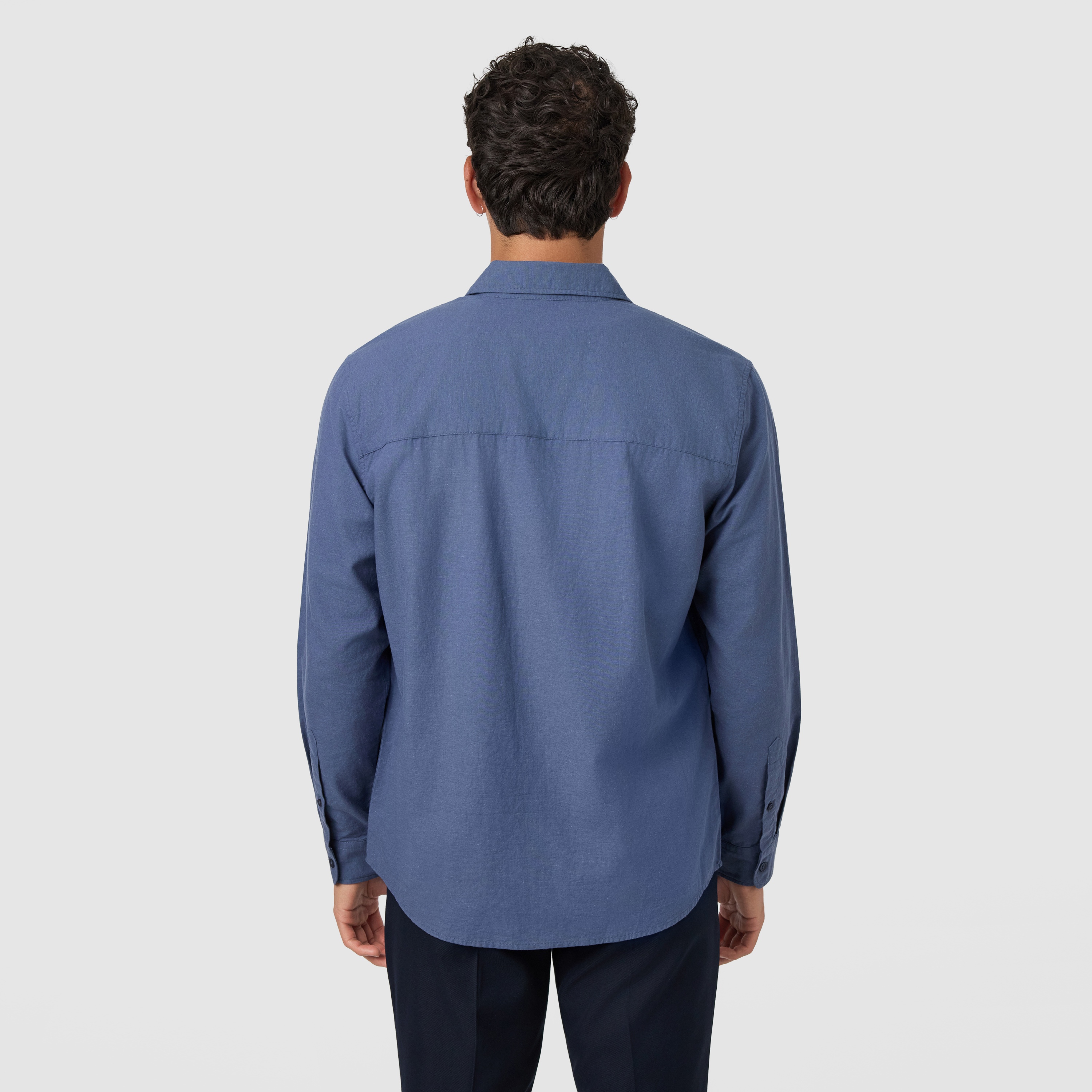 Steel Blue Cuba Cotton Linen Shirt