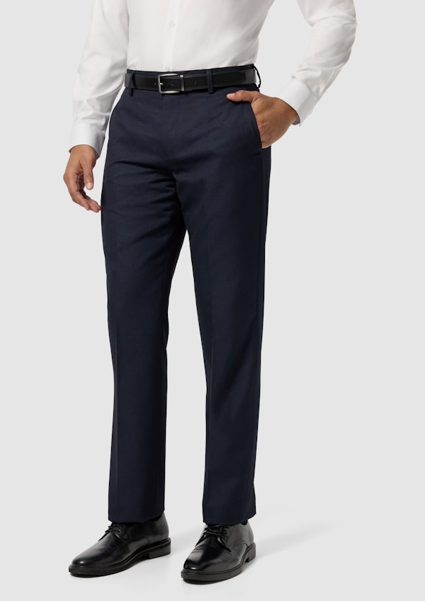 Navy Elm Classic Textured Stretch Dress Pant