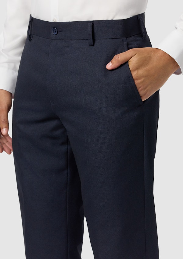 Navy Elm Classic Textured Stretch Dress Pant