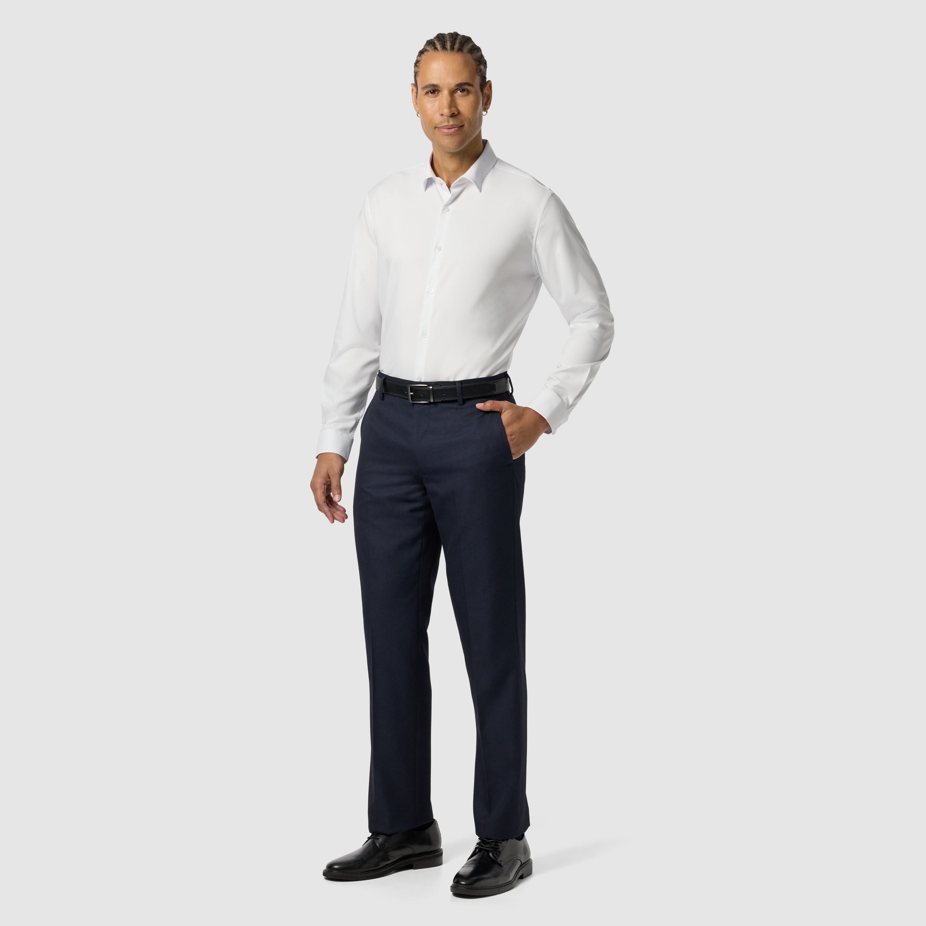 Navy Elm Classic Textured Stretch Dress Pant
