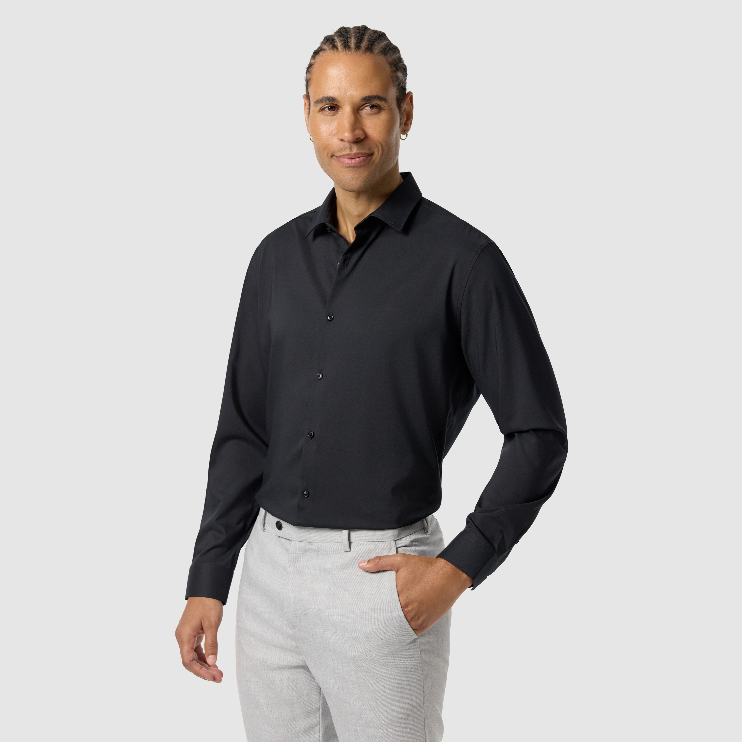 Black Oslo Classic Stretch Dress Shirt
