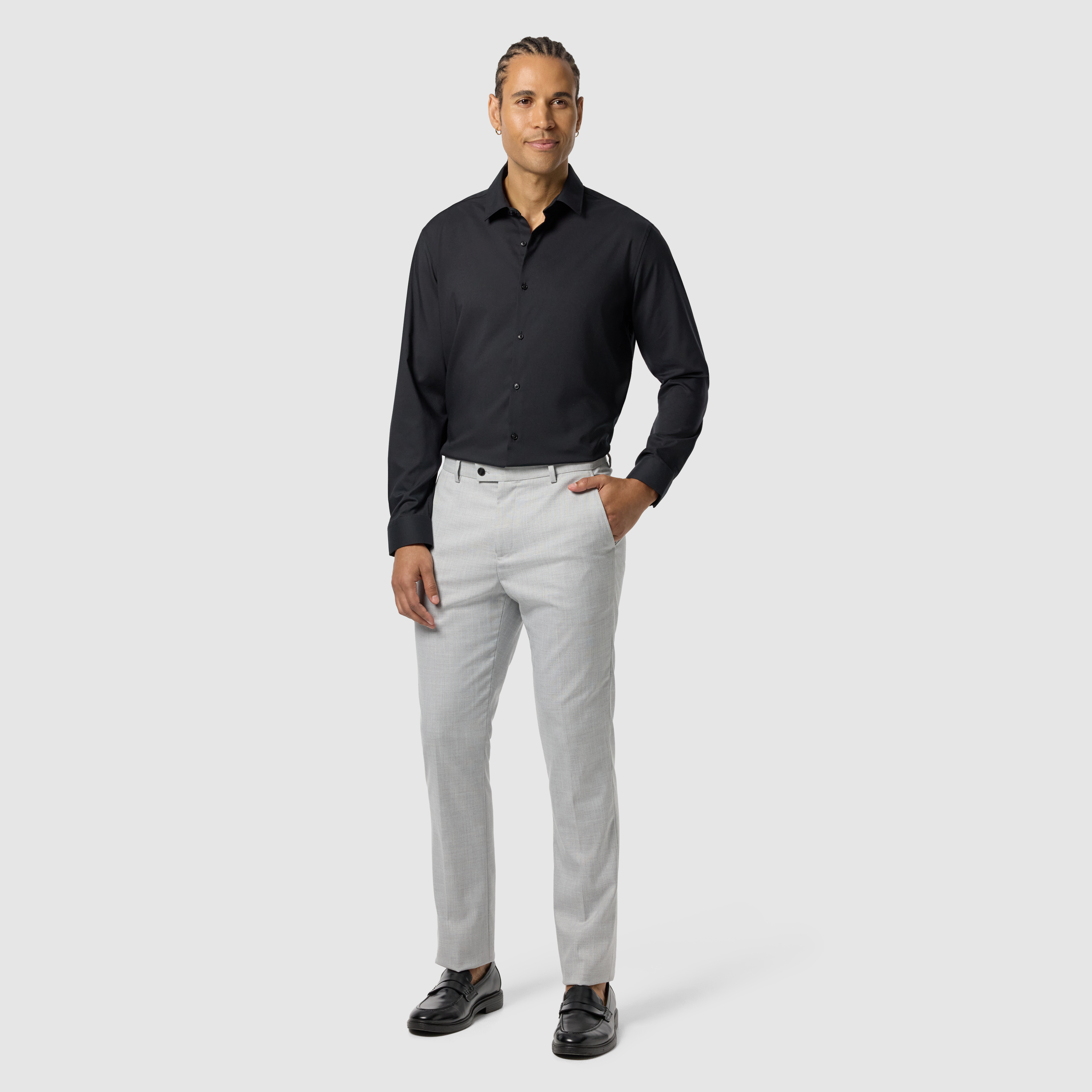 Black Oslo Classic Stretch Dress Shirt