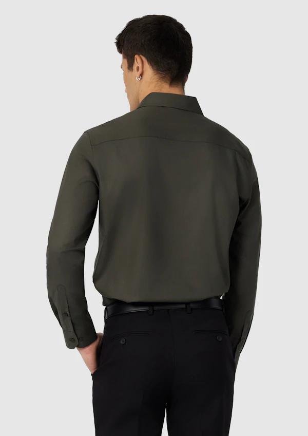 Military Green Oslo Classic Stretch Dress Shirt