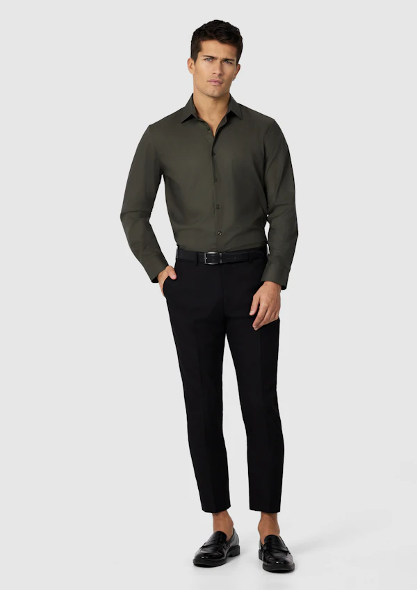 Military Green Oslo Classic Stretch Dress Shirt