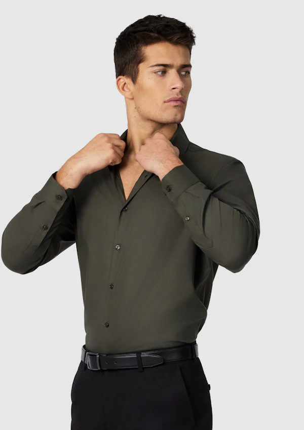 Military Green Oslo Classic Stretch Dress Shirt