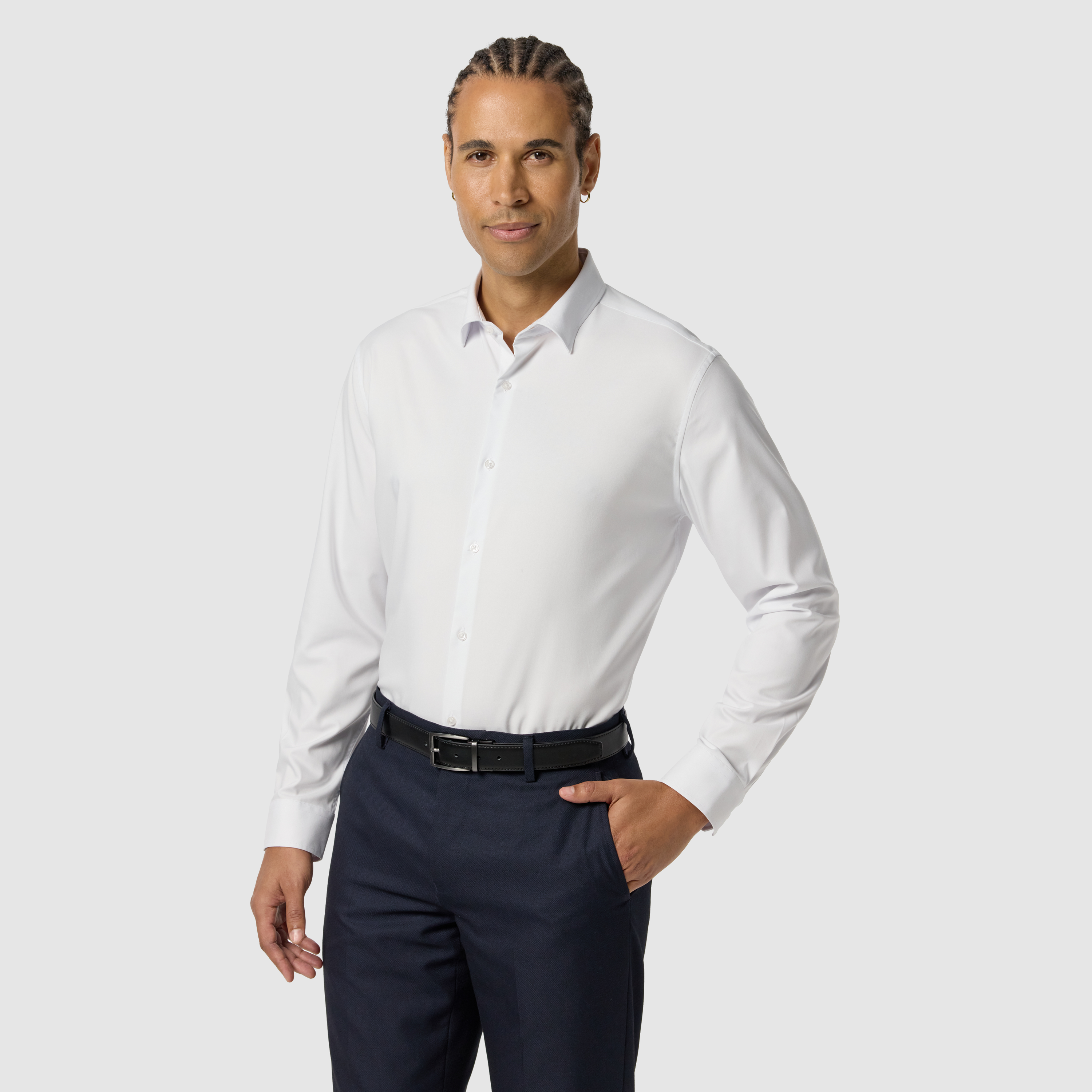 White Oslo Classic Stretch Dress Shirt