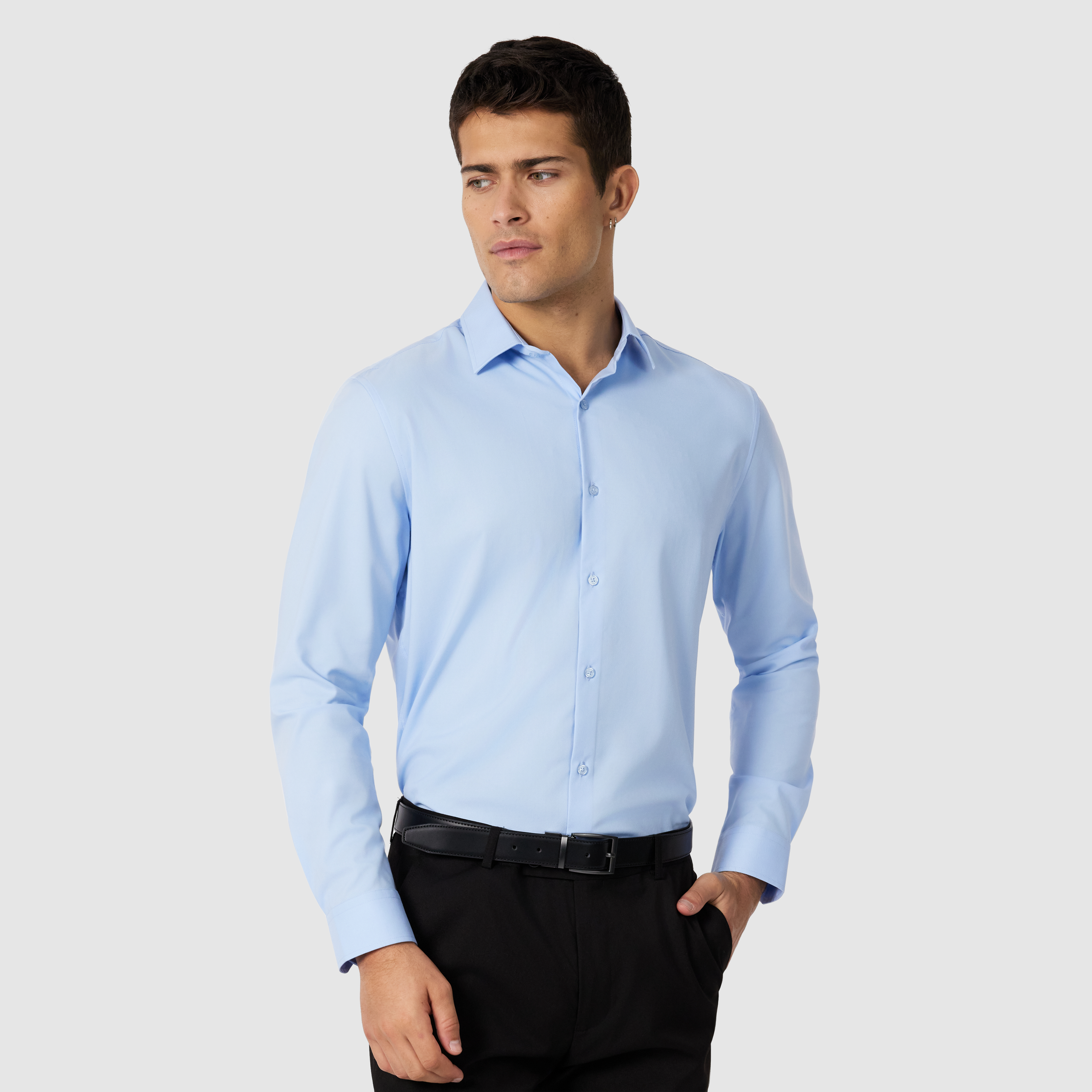 Light Blue Oslo Slim Stretch Dress Shirt