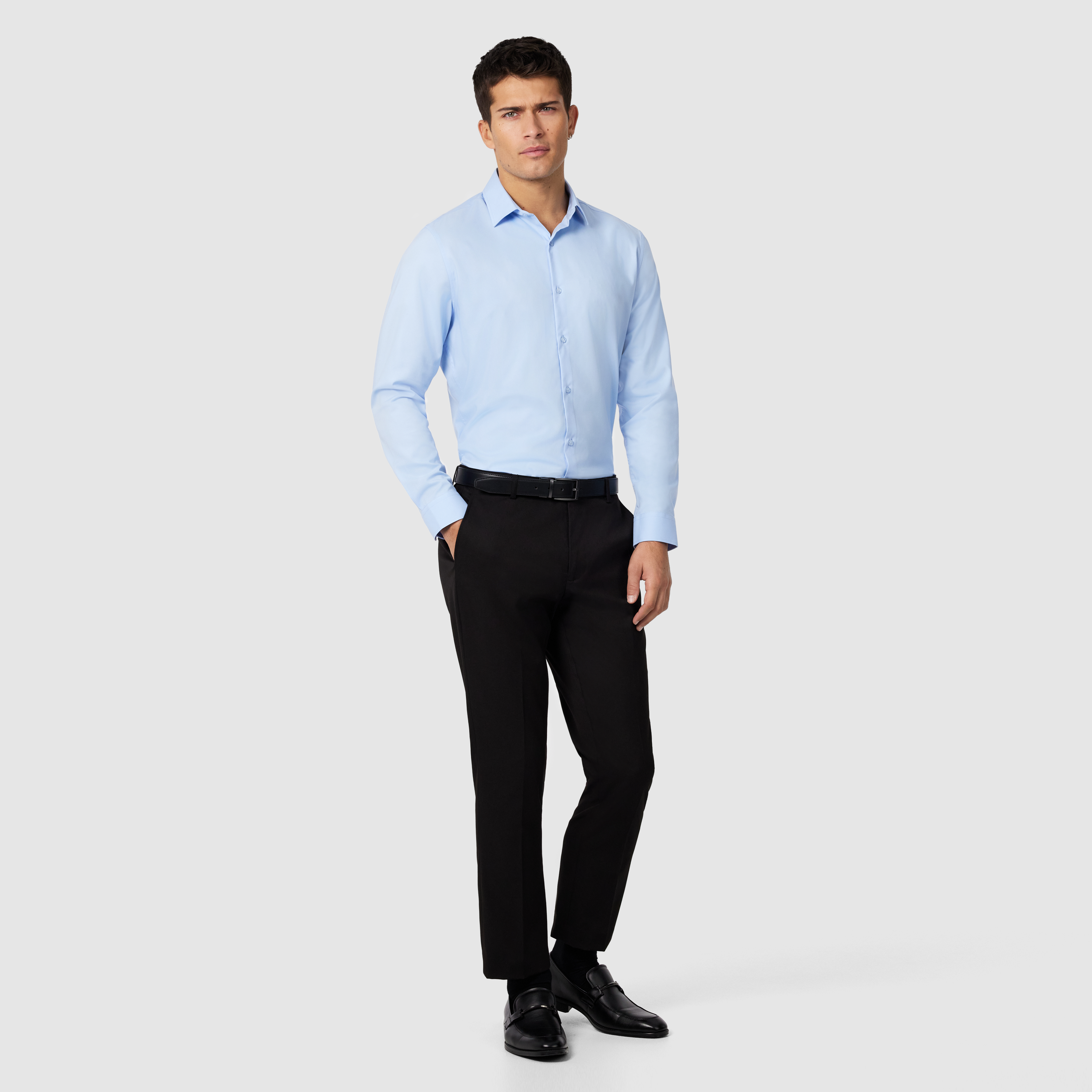 Light Blue Oslo Slim Stretch Dress Shirt