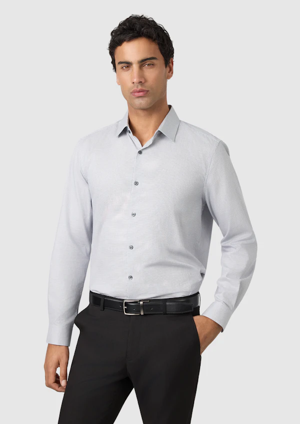 Silver Grey Gates Slim Dress Shirt
