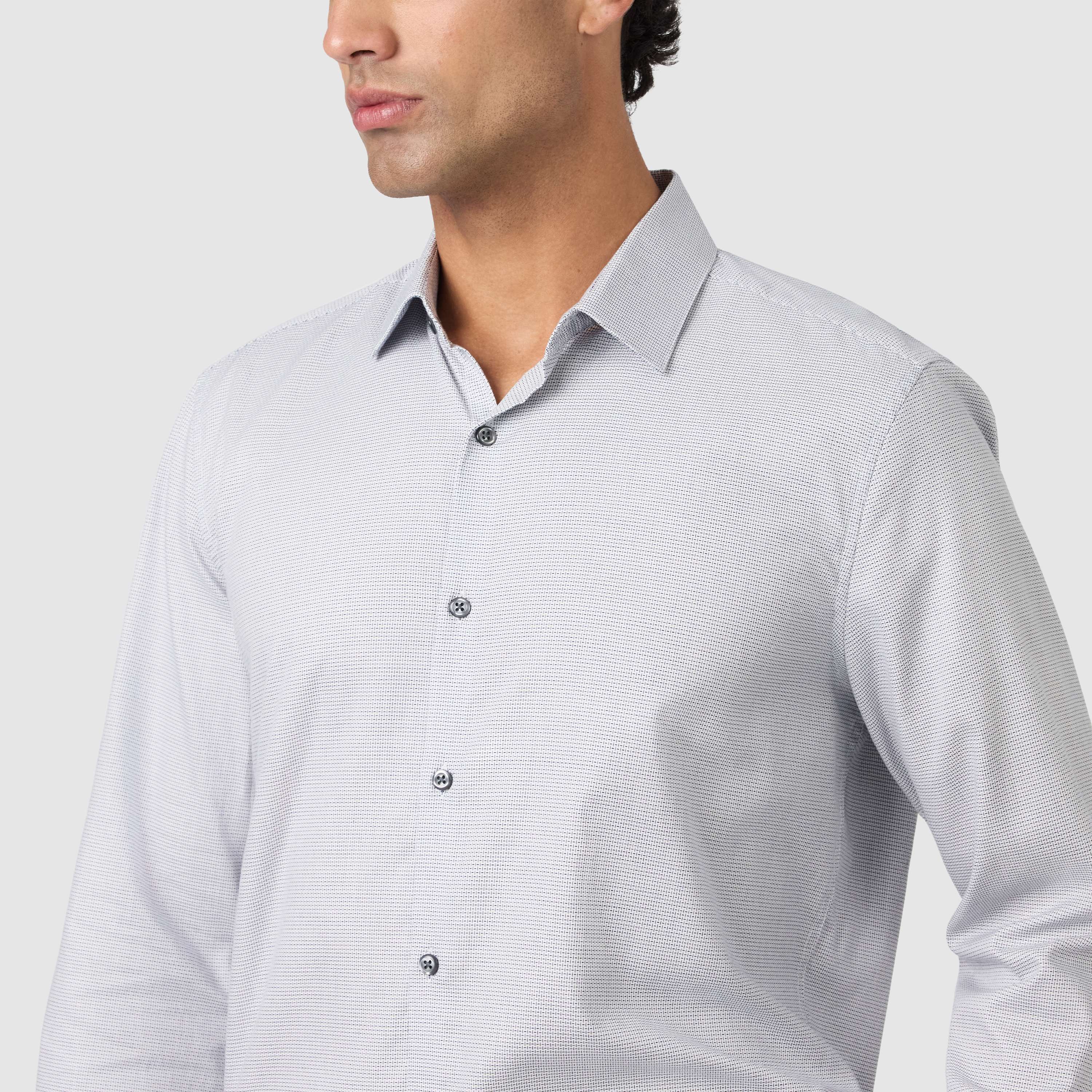 Silver Grey Gates Slim Dress Shirt