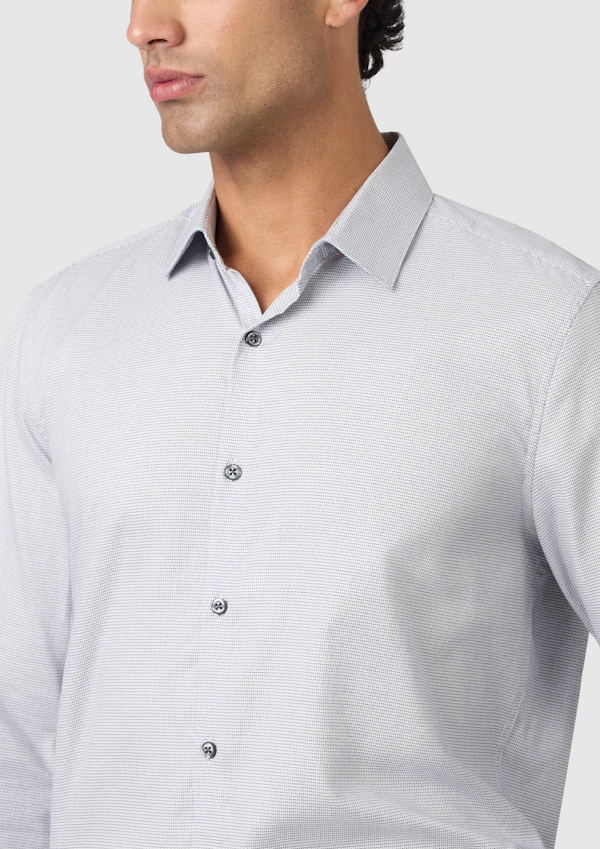 Silver Grey Gates Slim Dress Shirt
