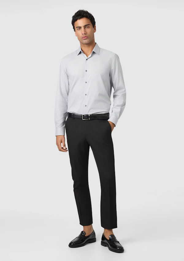Silver Grey Gates Slim Dress Shirt