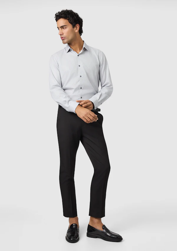 Silver Grey Gates Slim Dress Shirt