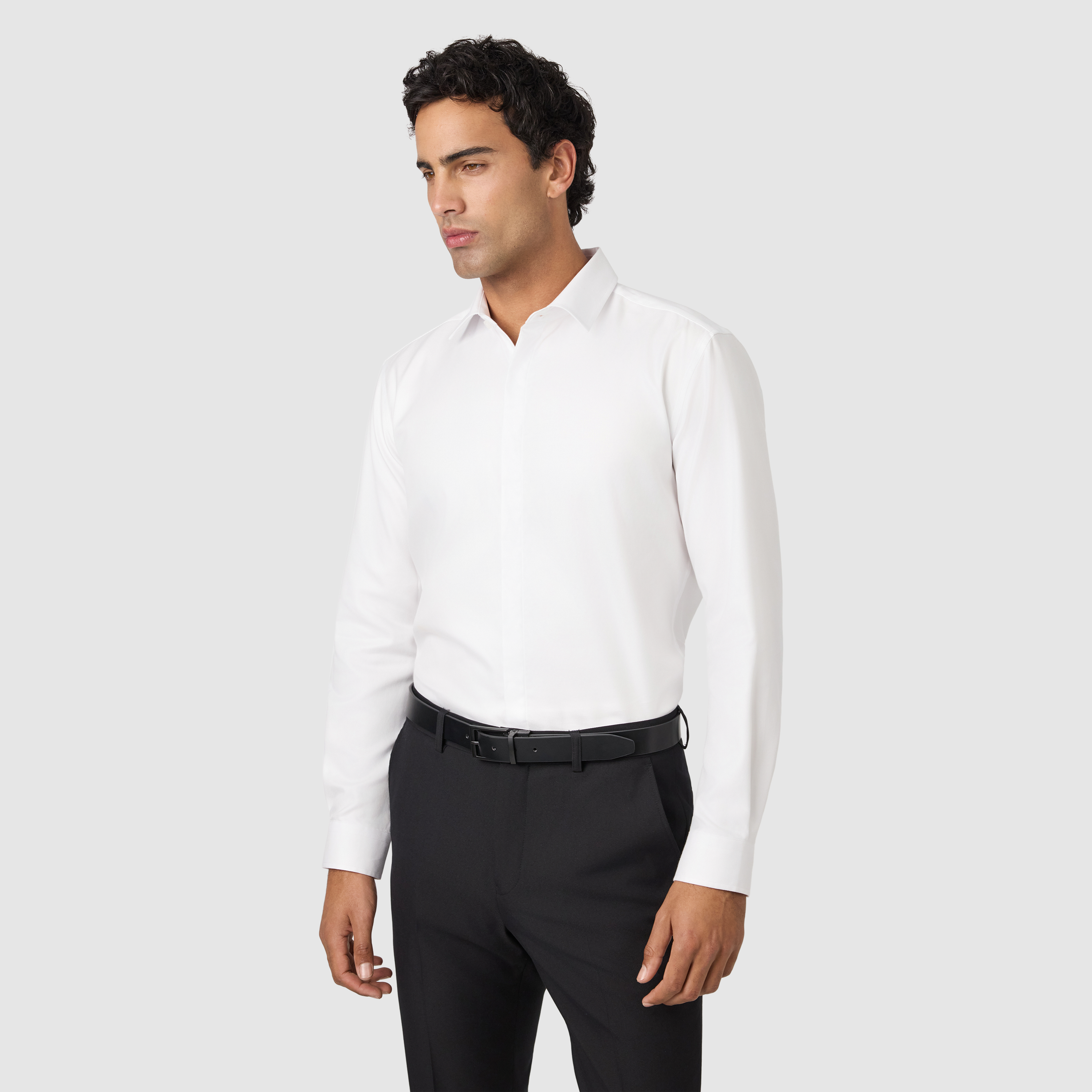 White Elton Slim Dress Shirt