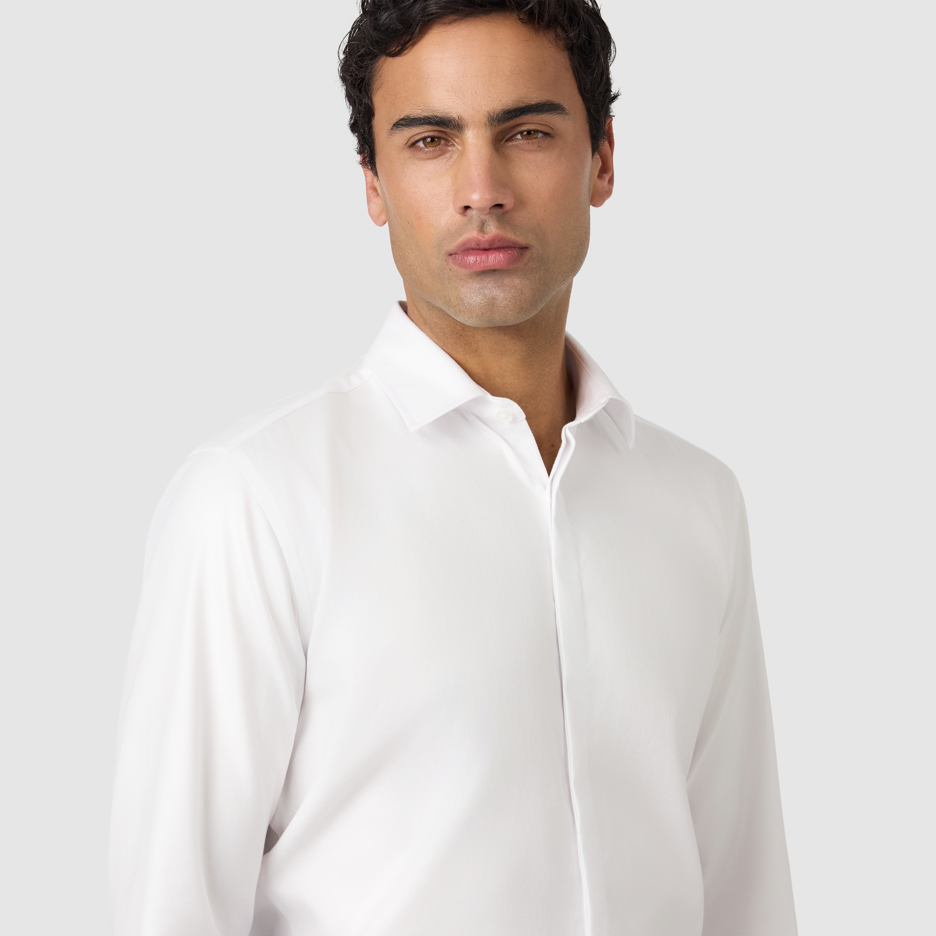 White Elton Slim Dress Shirt