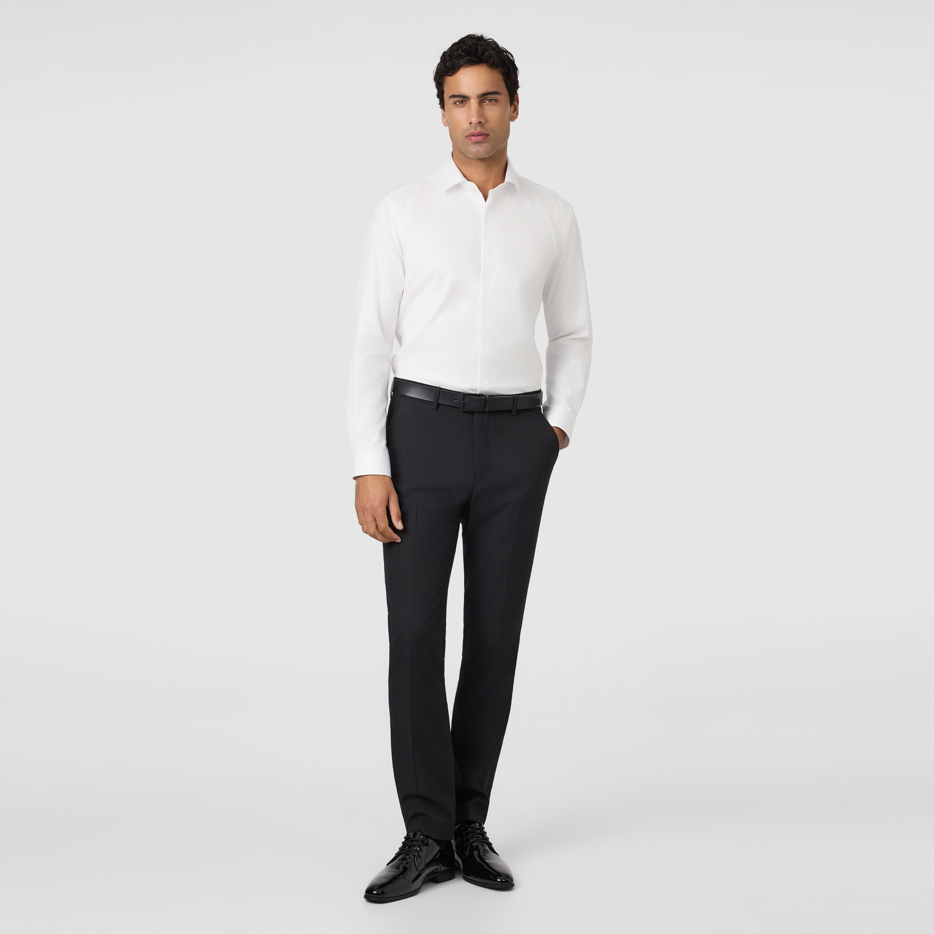 White Elton Slim Dress Shirt