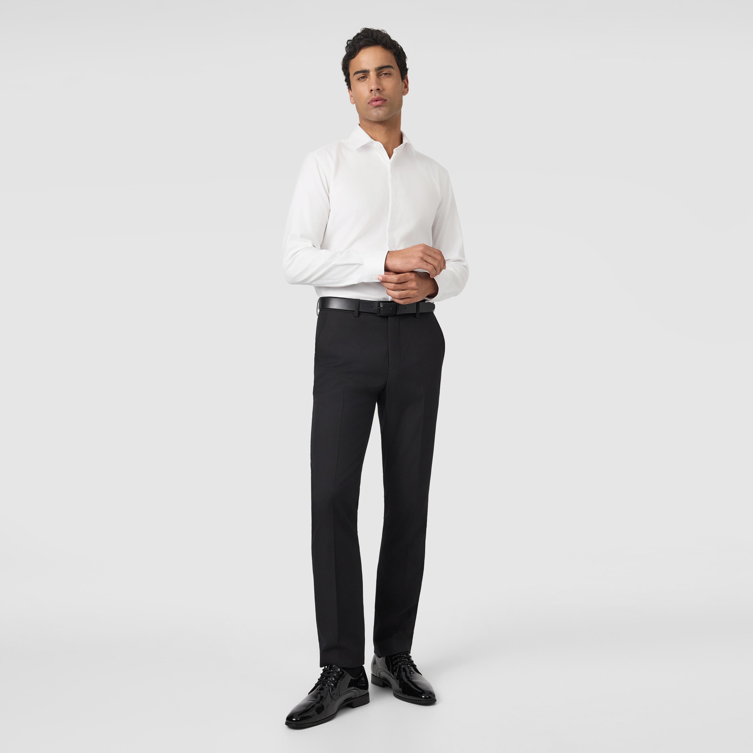 White Elton Slim Dress Shirt