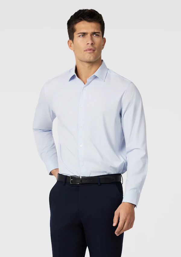 Light Blue Cove Stripe Bamboo Viscose Shirt