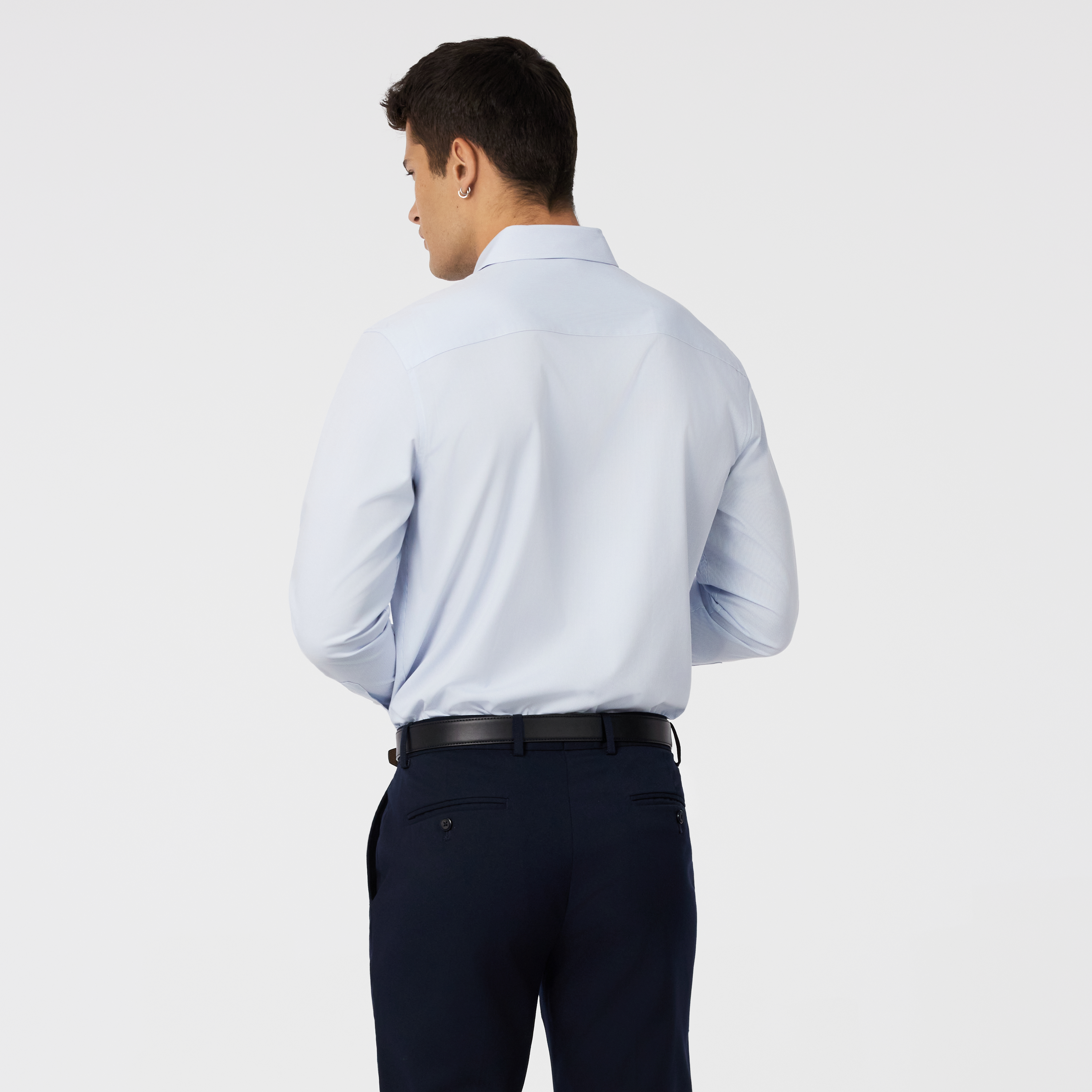 Light Blue Cove Stripe Bamboo Viscose Shirt