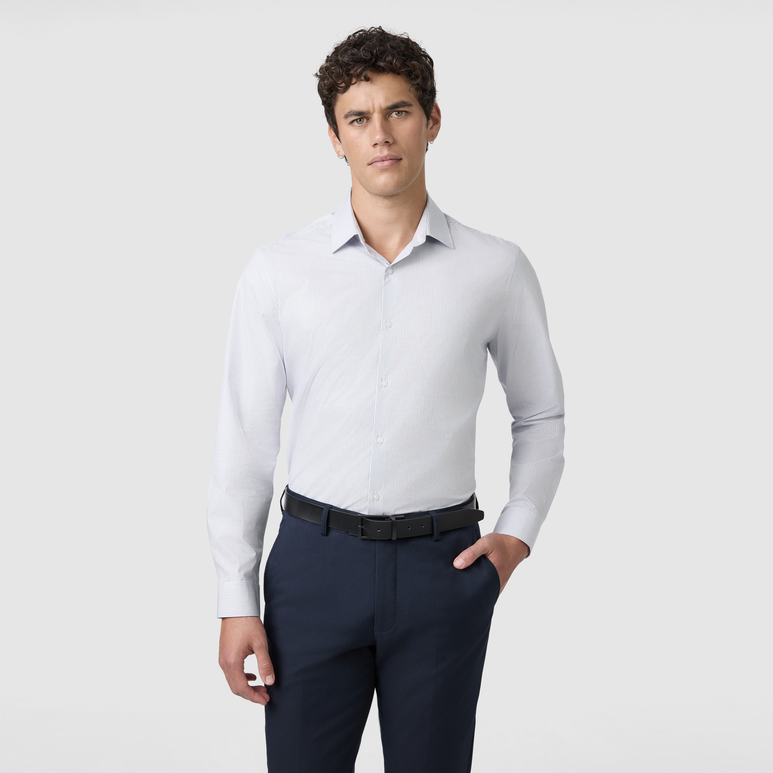 Navy Cove Check Bamboo Blend Shirt