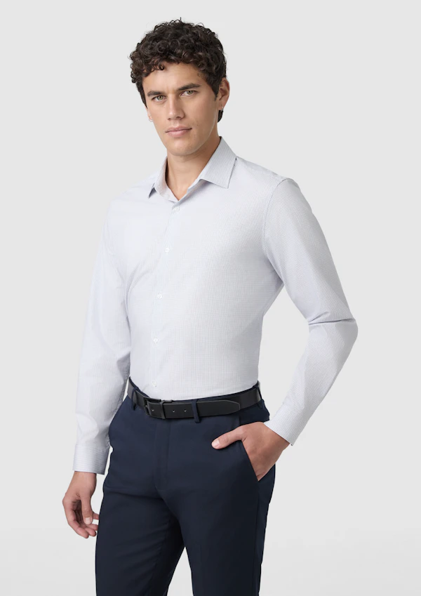 Navy Cove Check Bamboo Blend Shirt