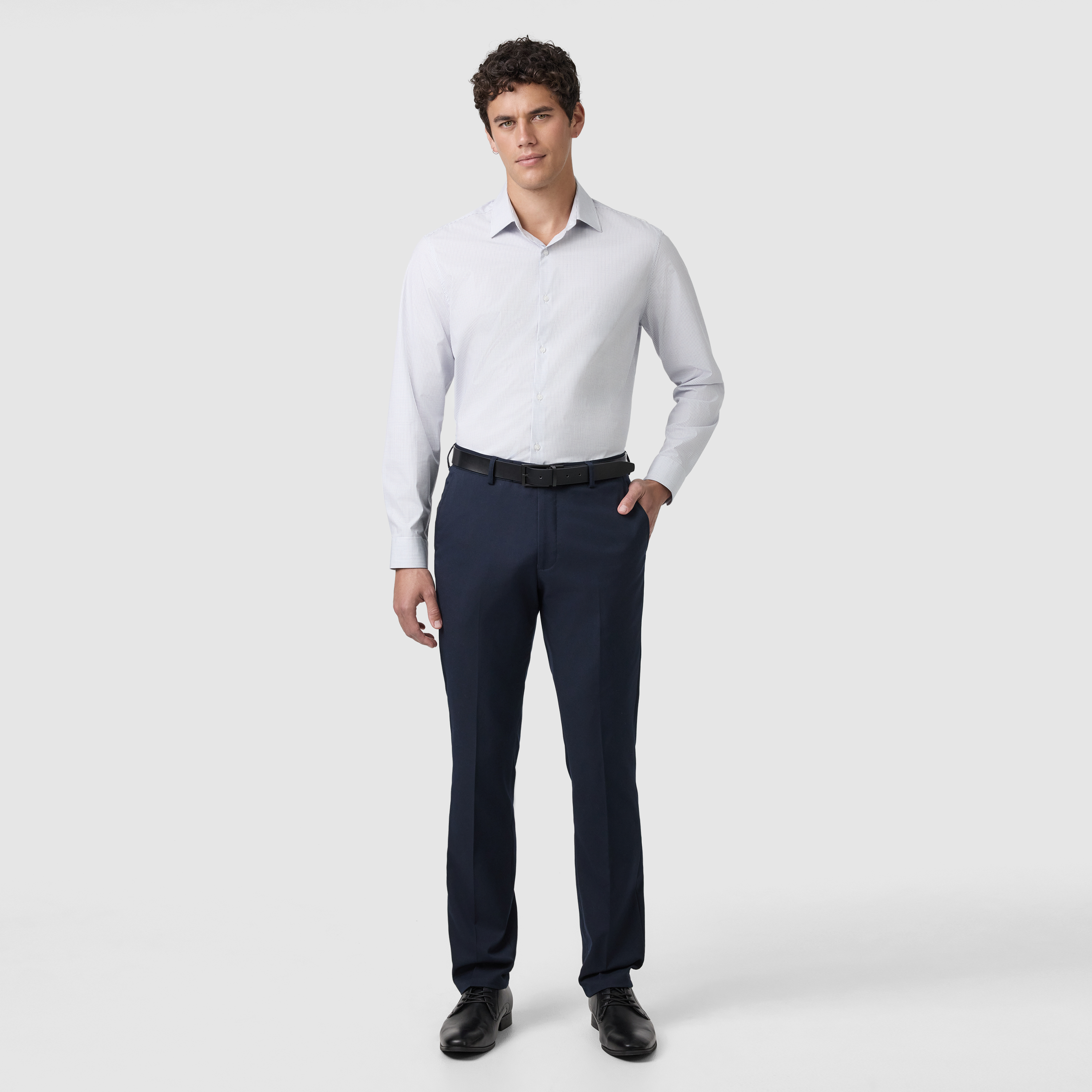 Navy Cove Check Bamboo Blend Shirt
