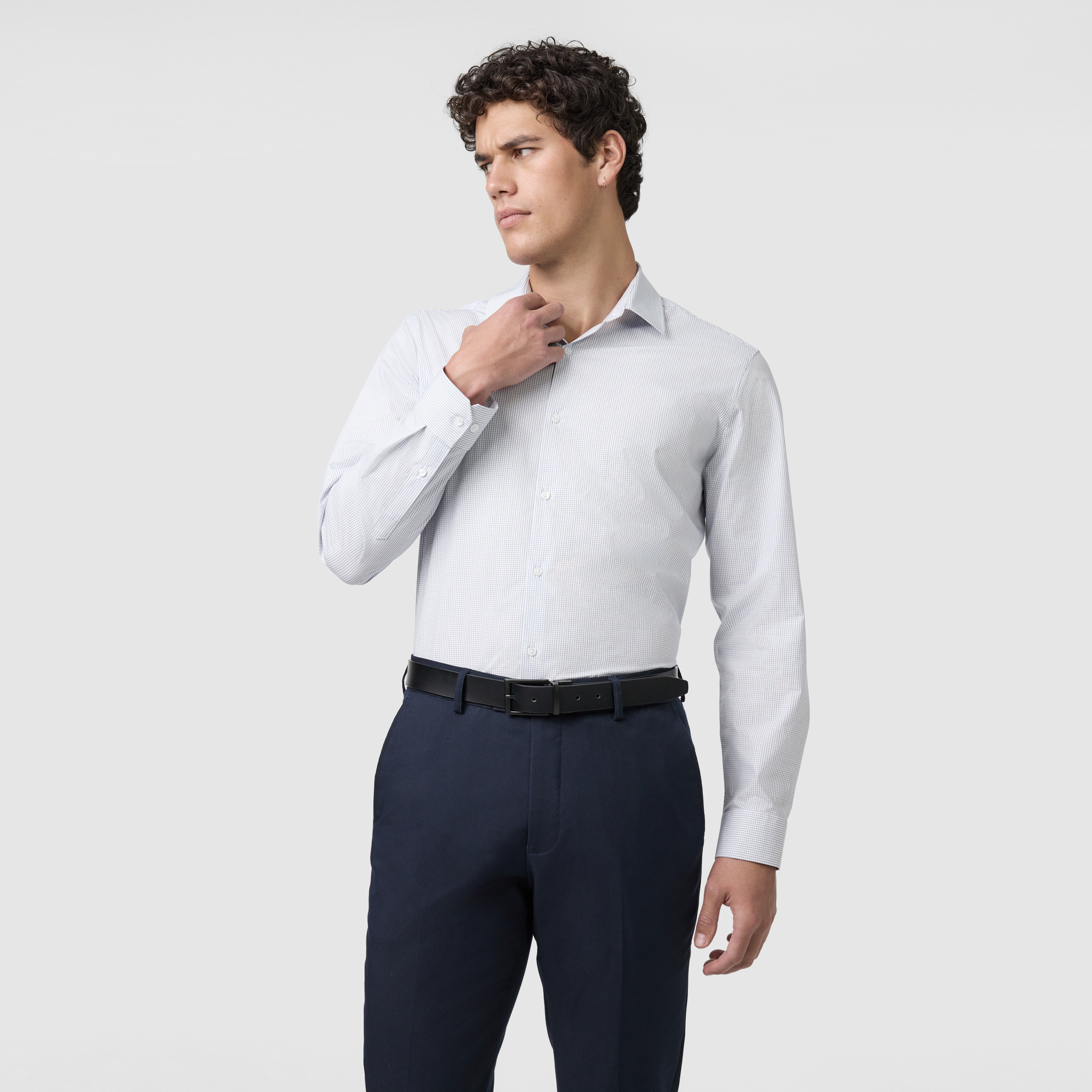 Navy Cove Check Bamboo Blend Shirt
