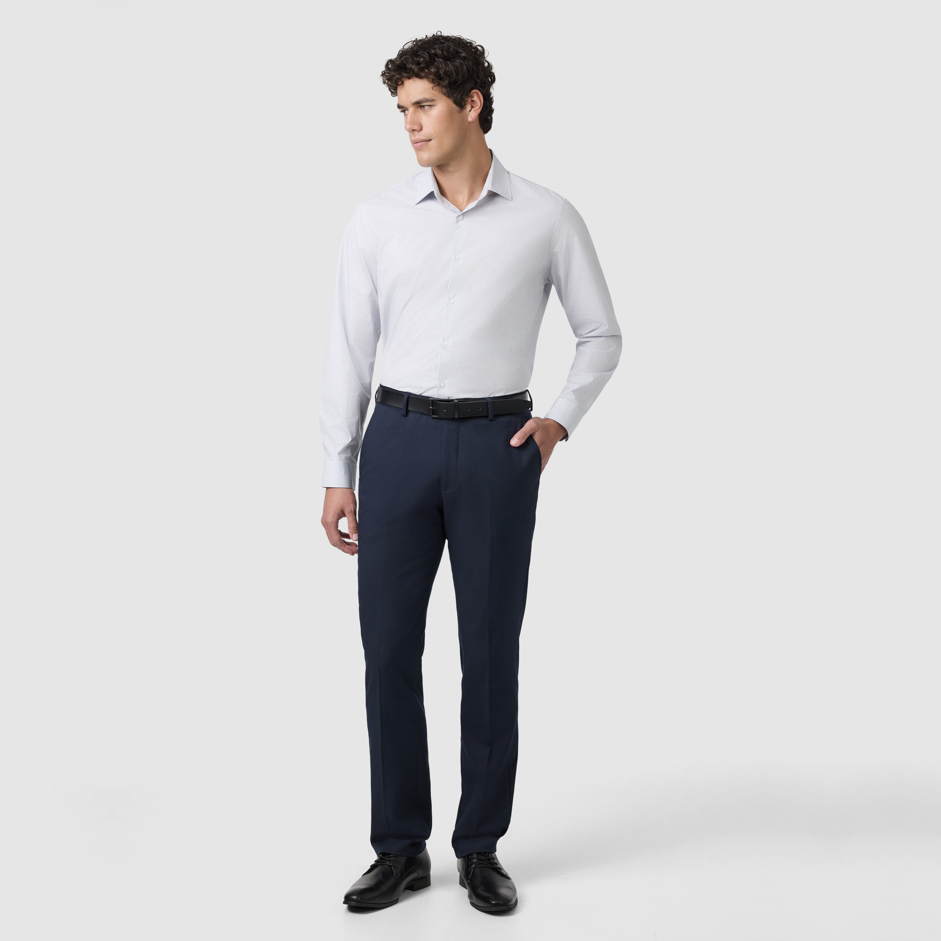 Navy Cove Check Bamboo Blend Shirt