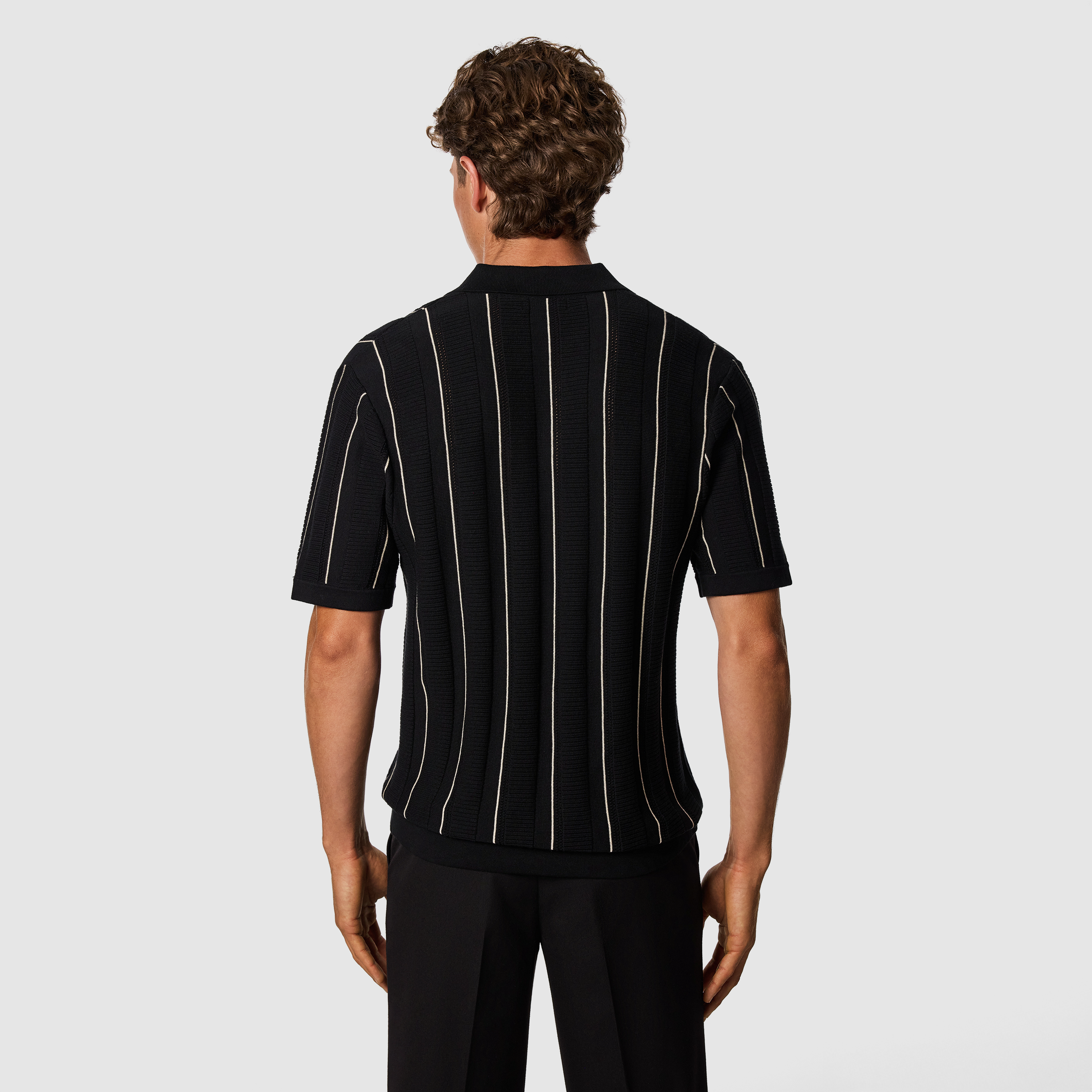 Black Barlow Relaxed Knit Polo