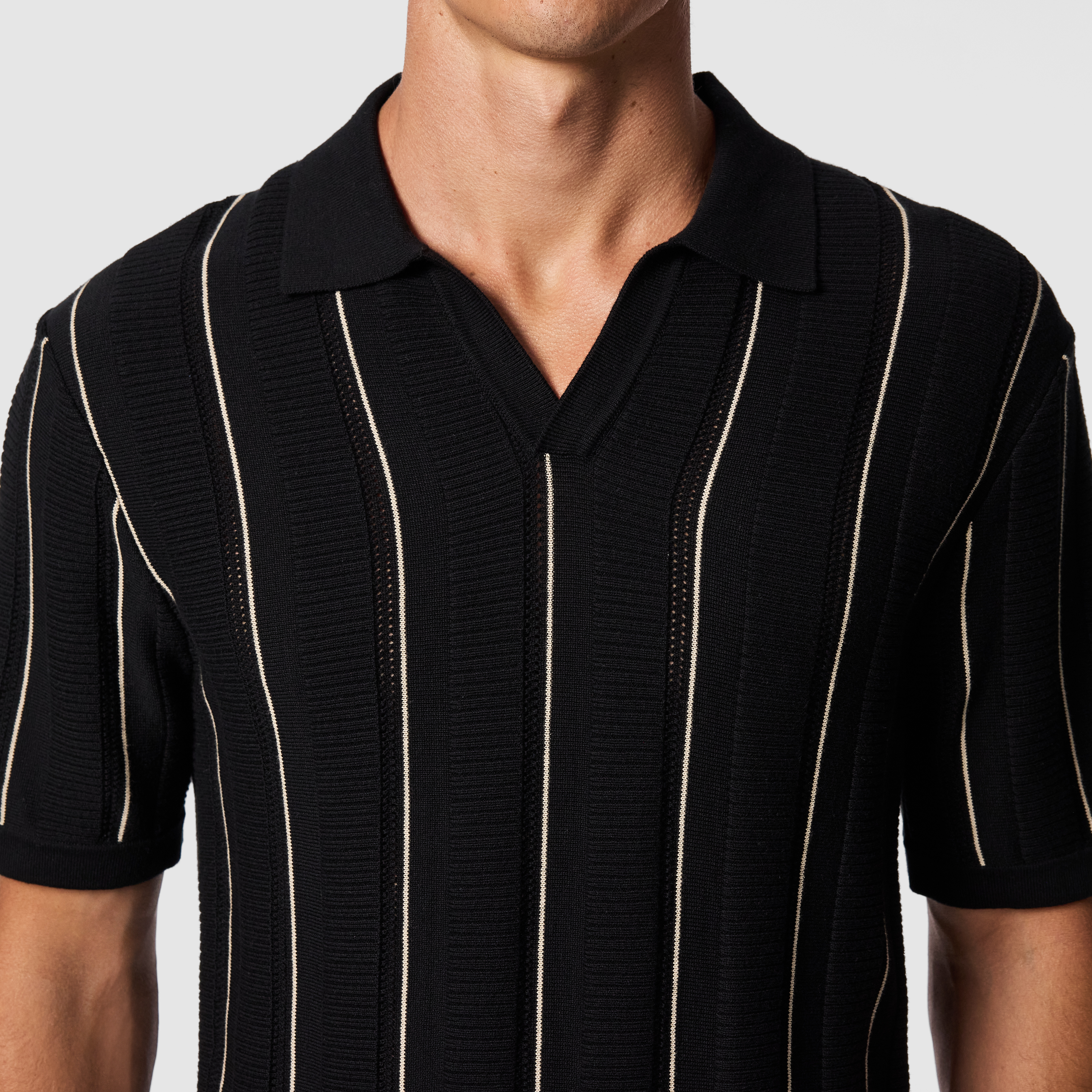 Black Barlow Relaxed Knit Polo