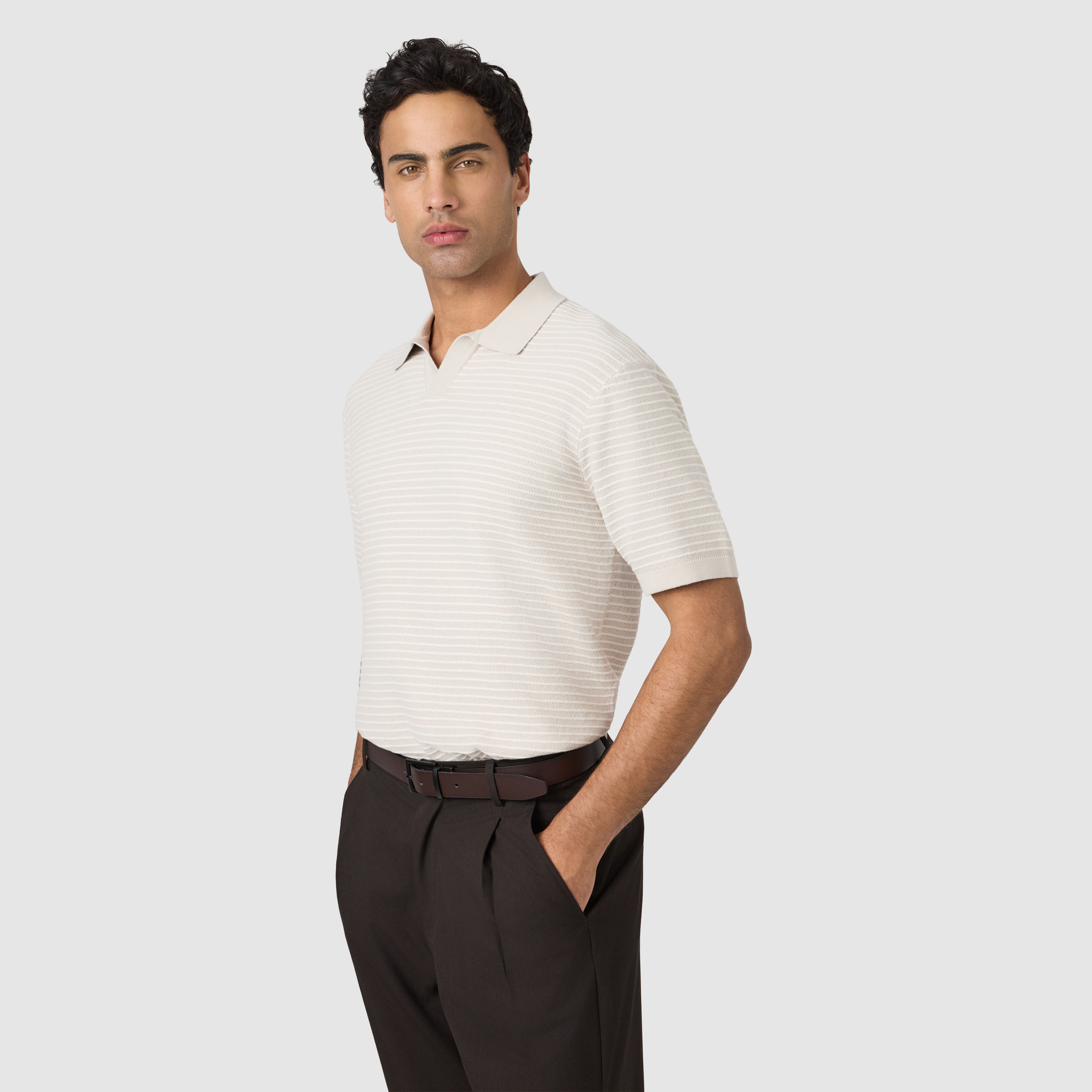 Stone Ferris Relaxed Knit Polo